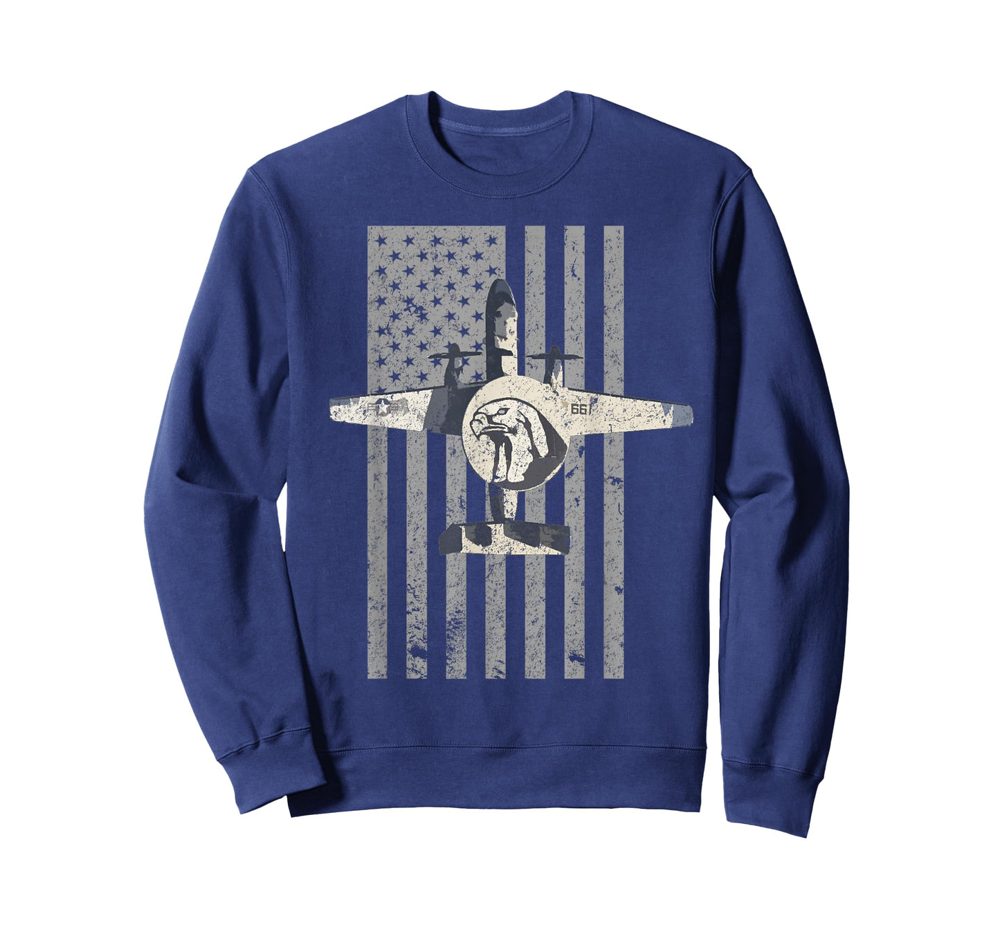 E-2 Hawkeye Military Airplane Retro Vintage Flag T-shirt T-Shirt