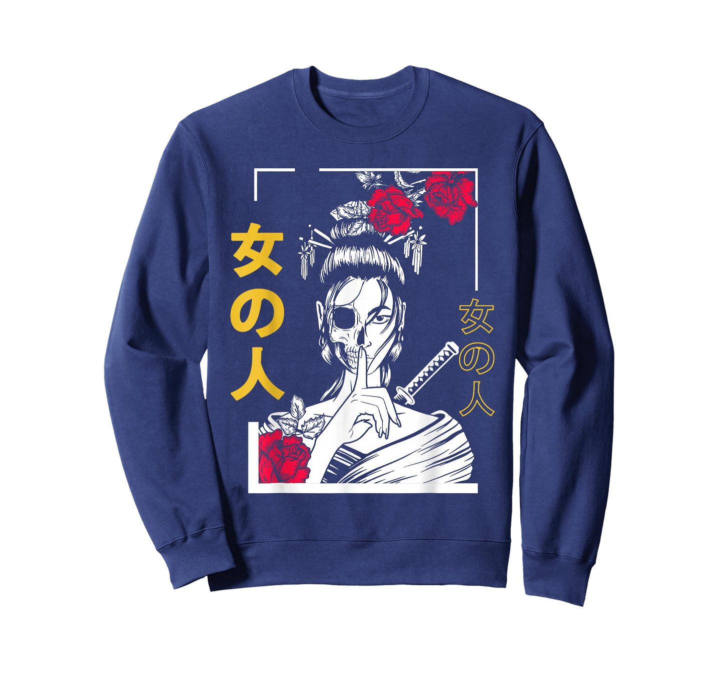 Japanese Samurai Floral Warrior Geisha Woman Tokyo Anime T-Shirt