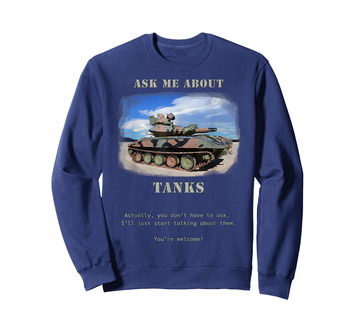 Funny battle tank enthusiast t-shirt "Ask me about TANKS" T-Shirt