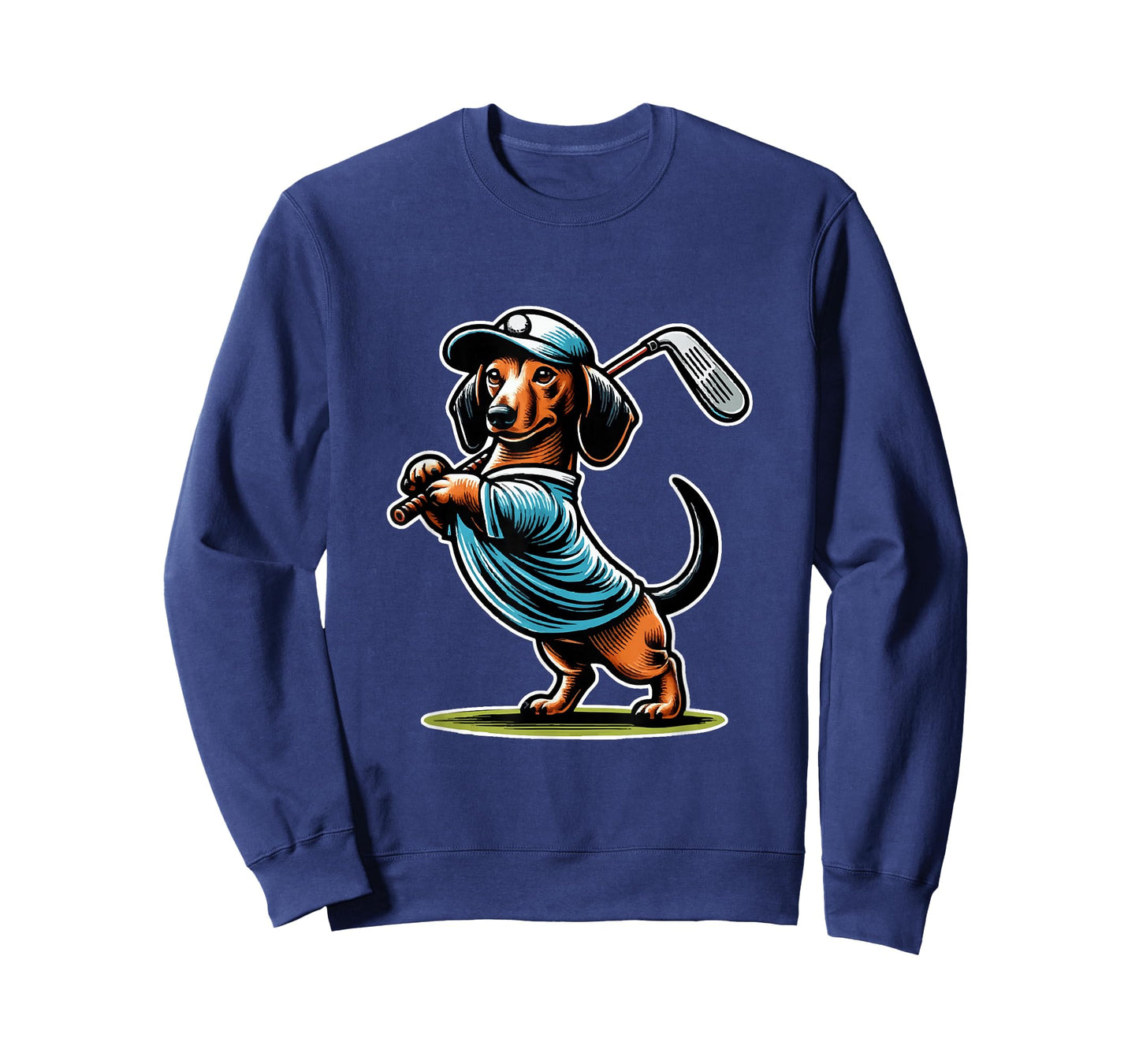 Standing Dachshund Wiener Dog Swinging Golf Club T-Shirt