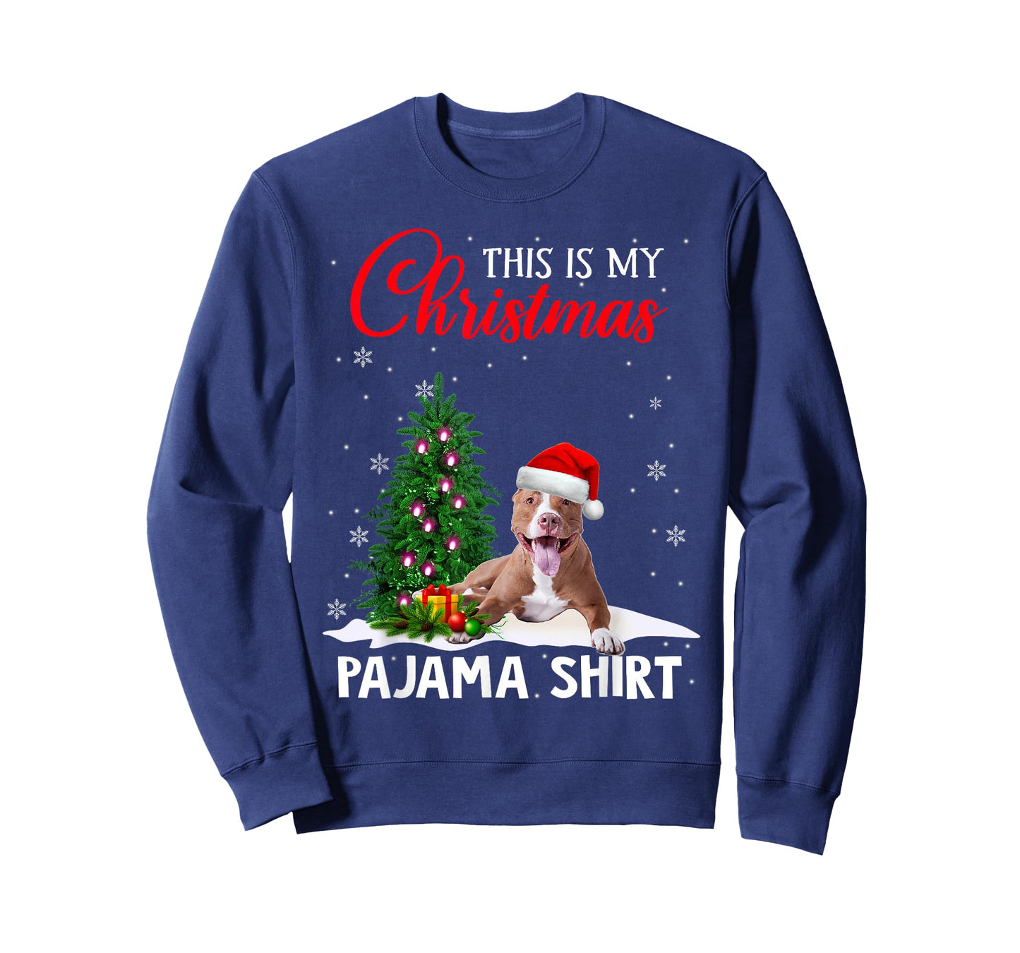 This Is My Christmas Pajama Shirt Pitbull Christmas Dog T-Shirt