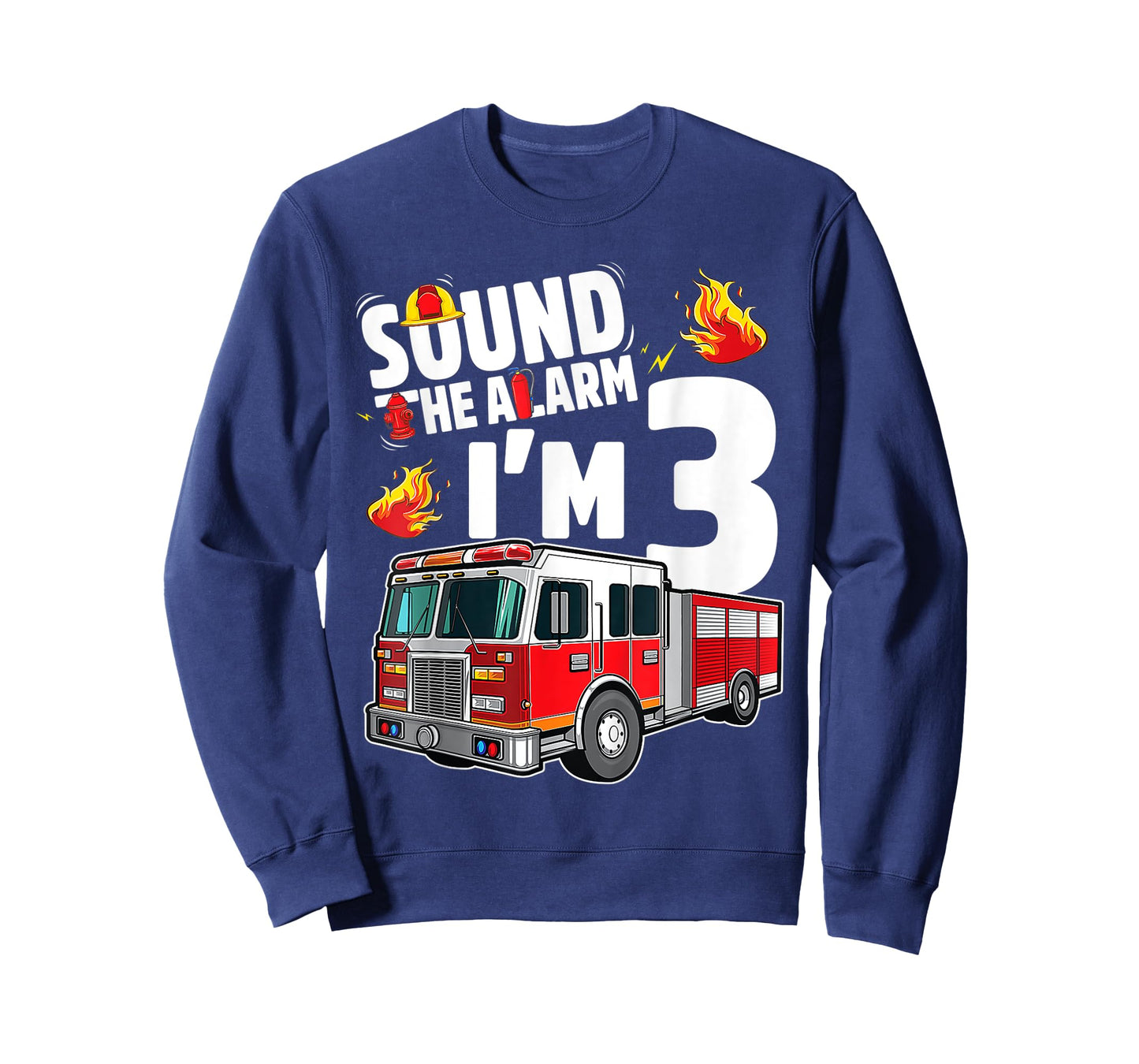 Kids Fire Truck 3rd Birthday Boy Firefighter 3 Year Old T-Shirt