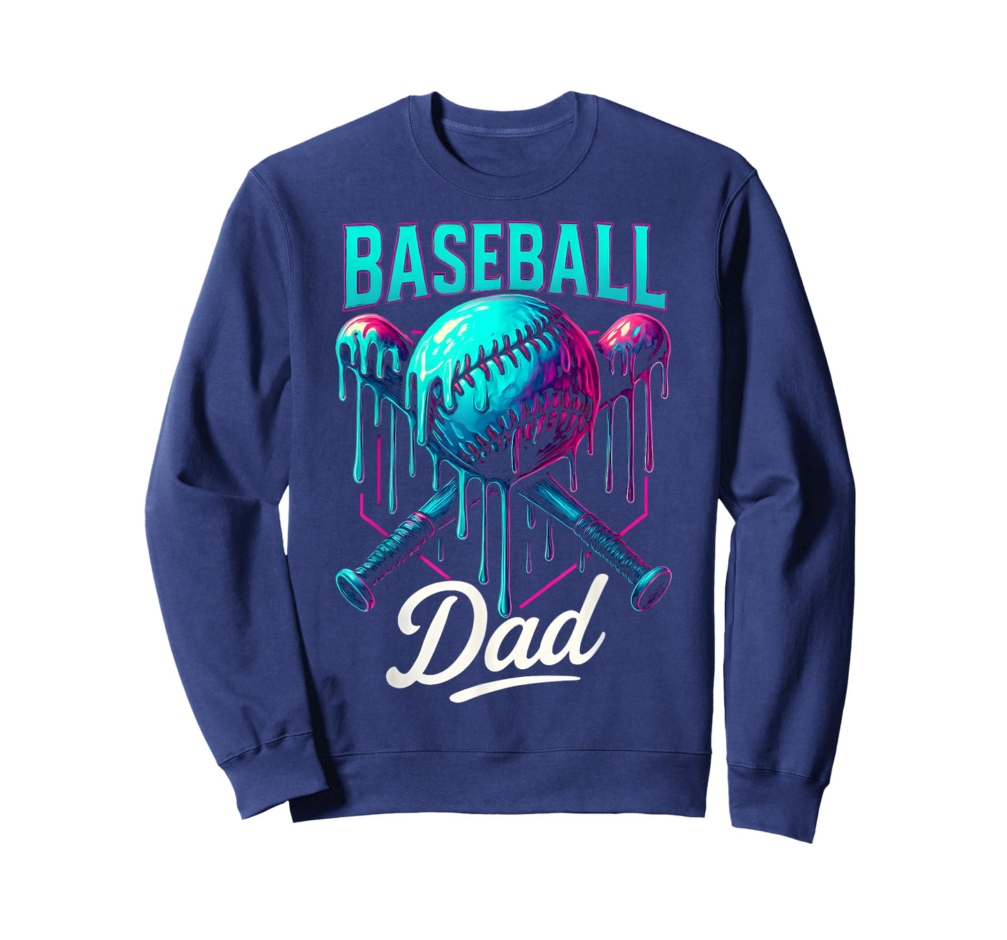 Baseball Drip Dad Ice Cream Drip Baseball Men Father's Day T-Shirt