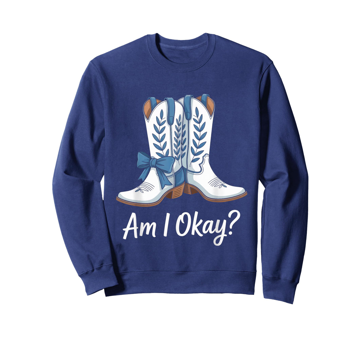 Am I Okay Boot Cowgirl Coquette Bow T-Shirt