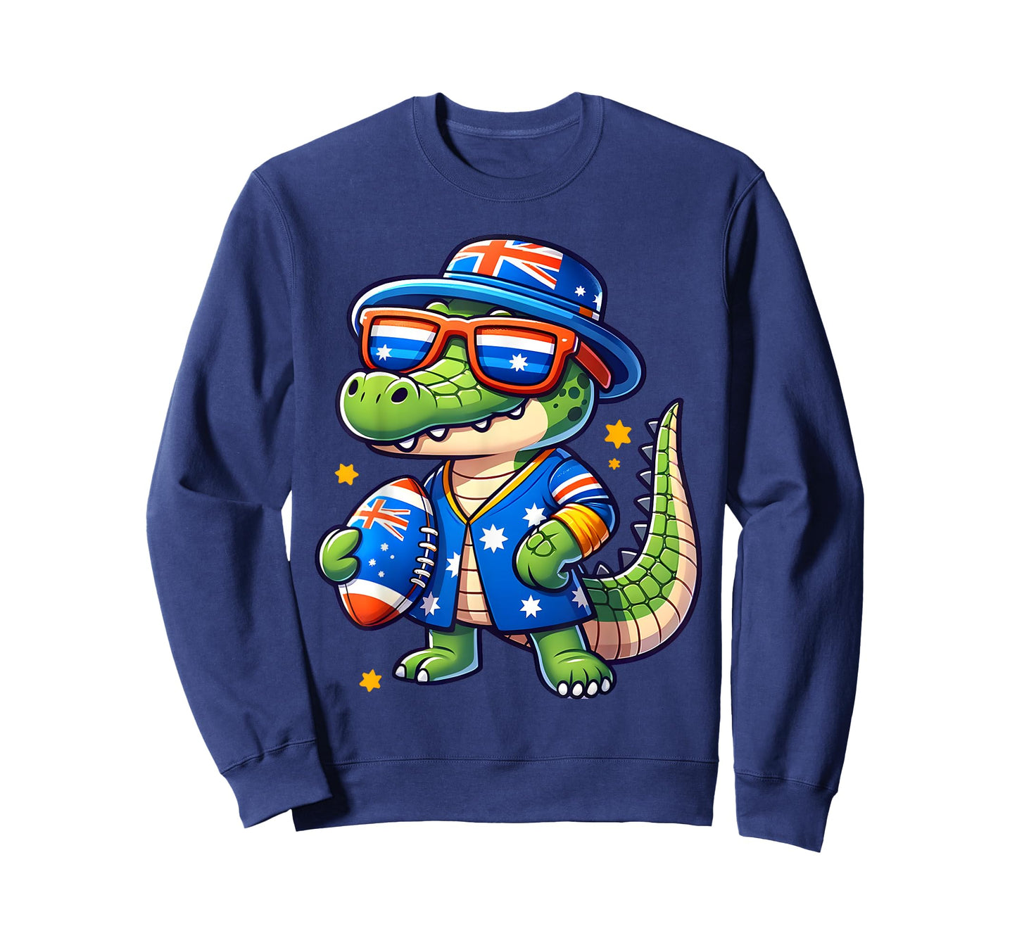 Australia Day Crocodile Australian Flag Aussie Adult Kids T-Shirt