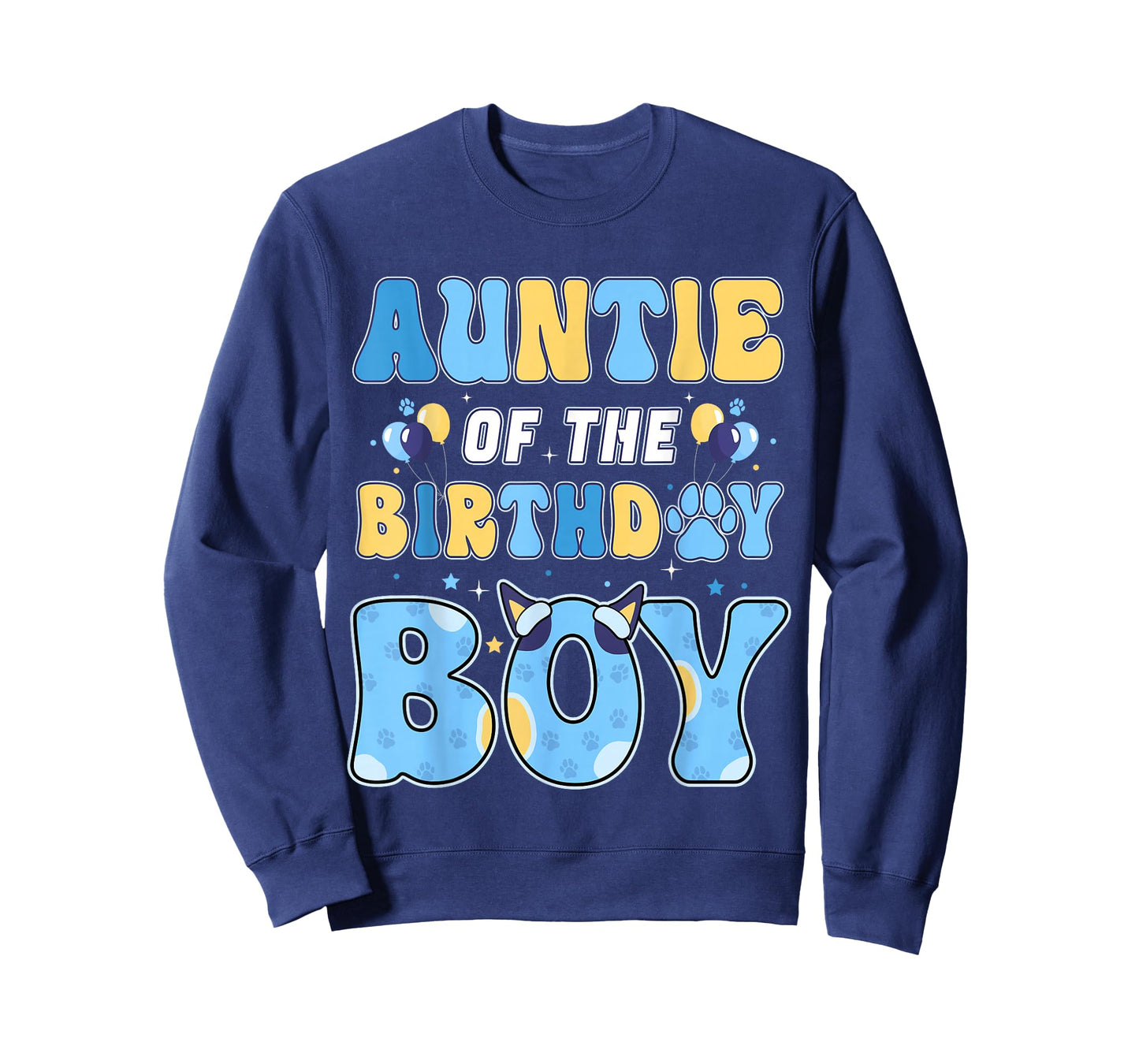 Auntie of The Birthday Boy Family Blue Dog Birthday Party T-Shirt