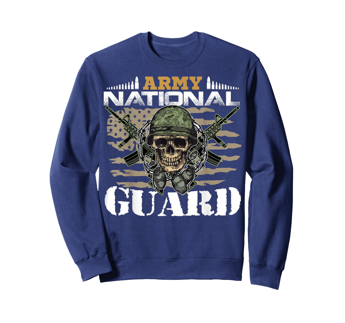 Proud Army National Guard With Vintage American Flag Gifts T-Shirt