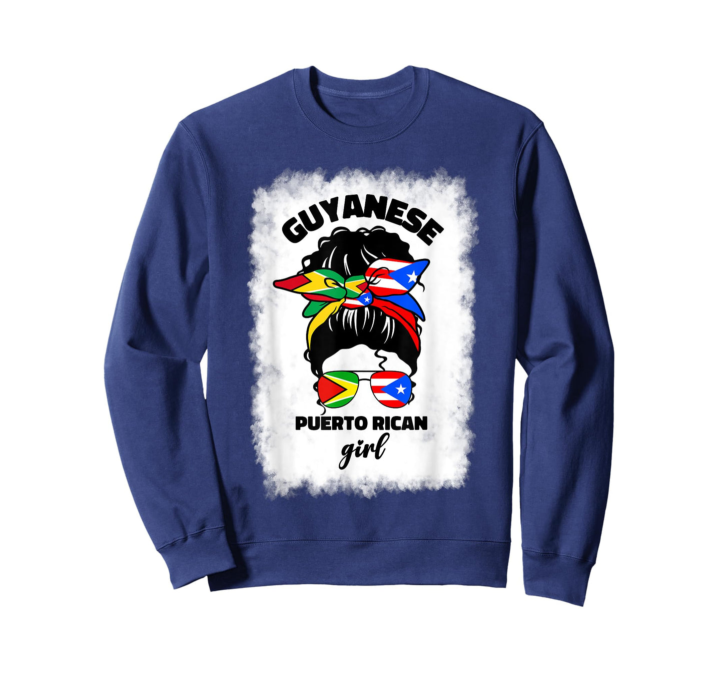 Half Guyanese And Puerto Rican Rico Guyana Flag Afro Girl T-Shirt