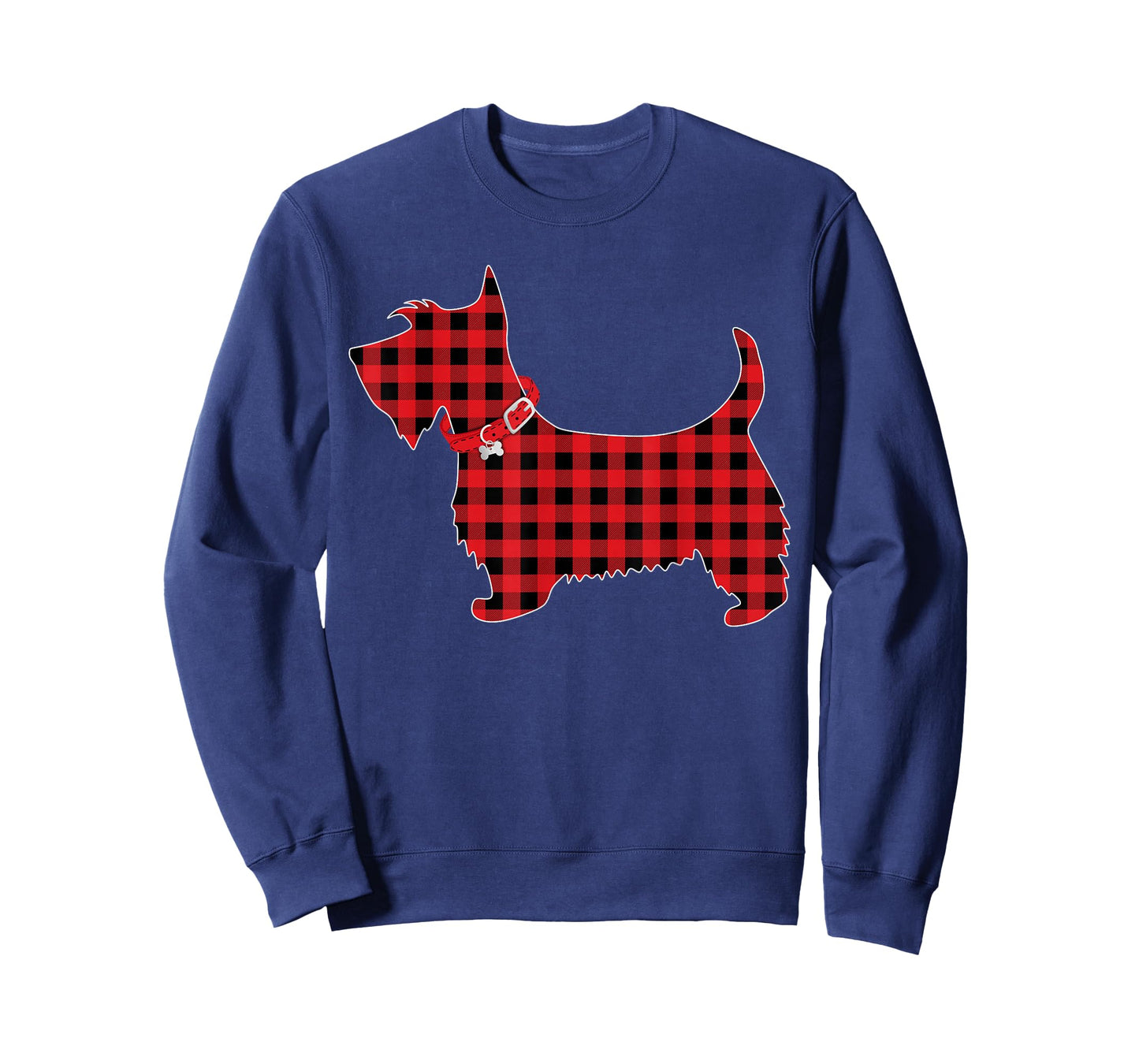 Family Matching Buffalo Plaid Scottie Dog Christmas Pajama T-Shirt