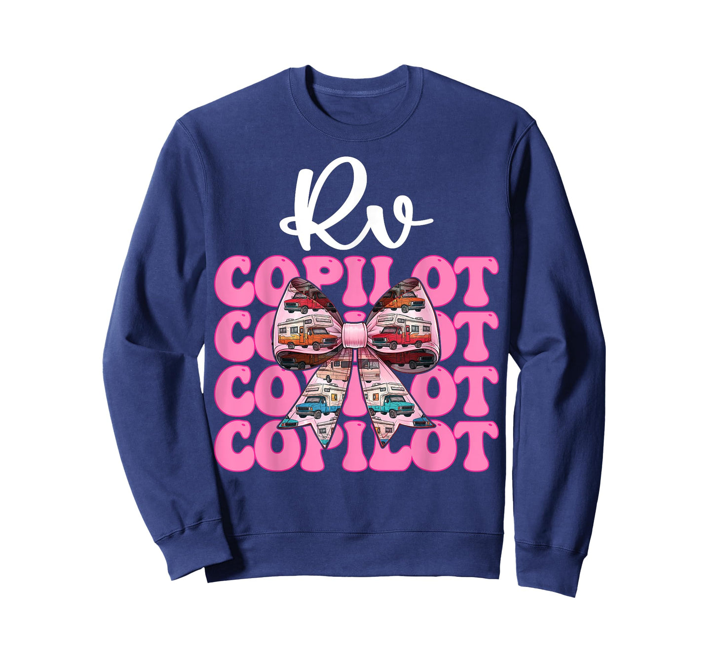 RV Copilot RV Camping Camper Motorhome Girl Mom Coquette Bow T-Shirt