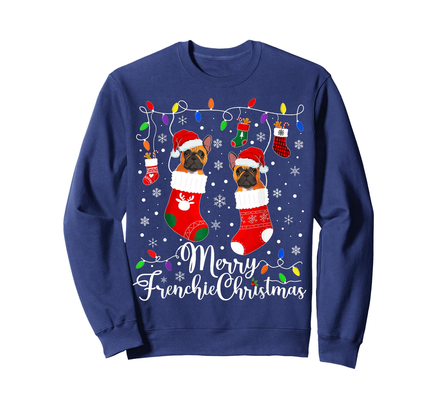 Merry Frenchie Christmas French Bulldog Xmas Party T-Shirt