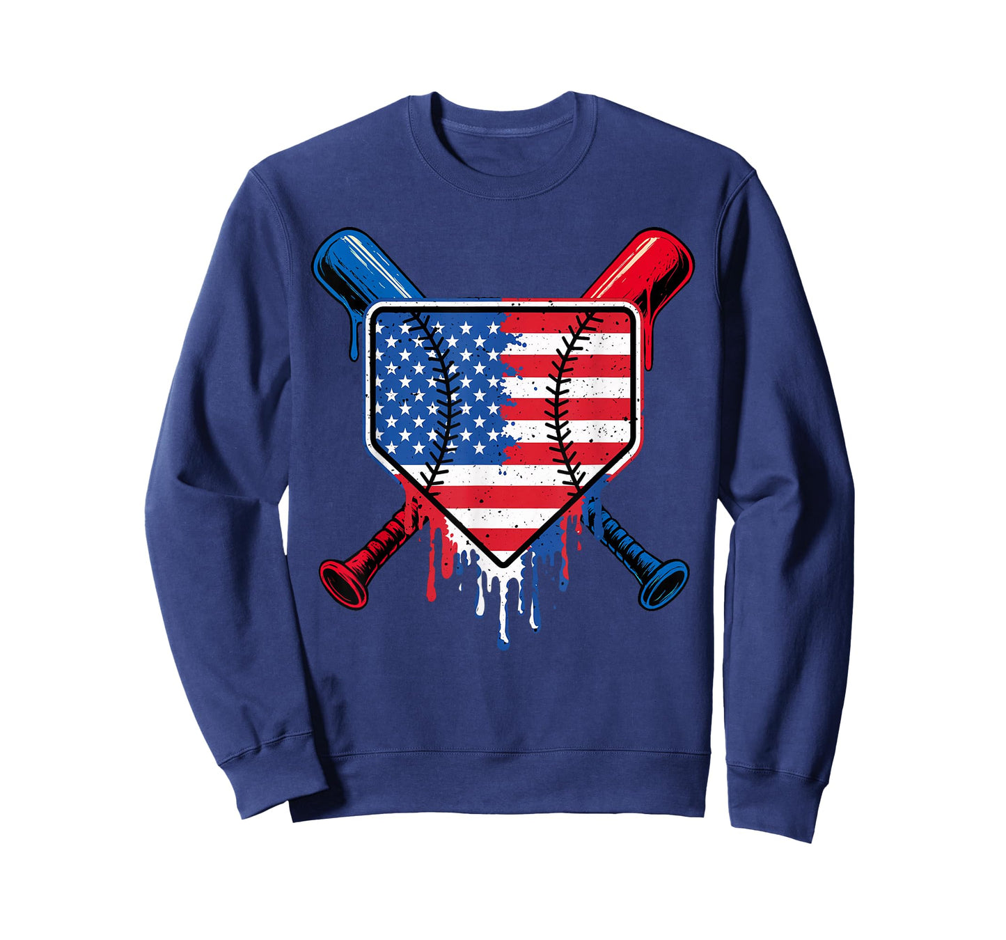 Baseball Drip Boys Ice Cream Patriotic American Flag T-Shirt