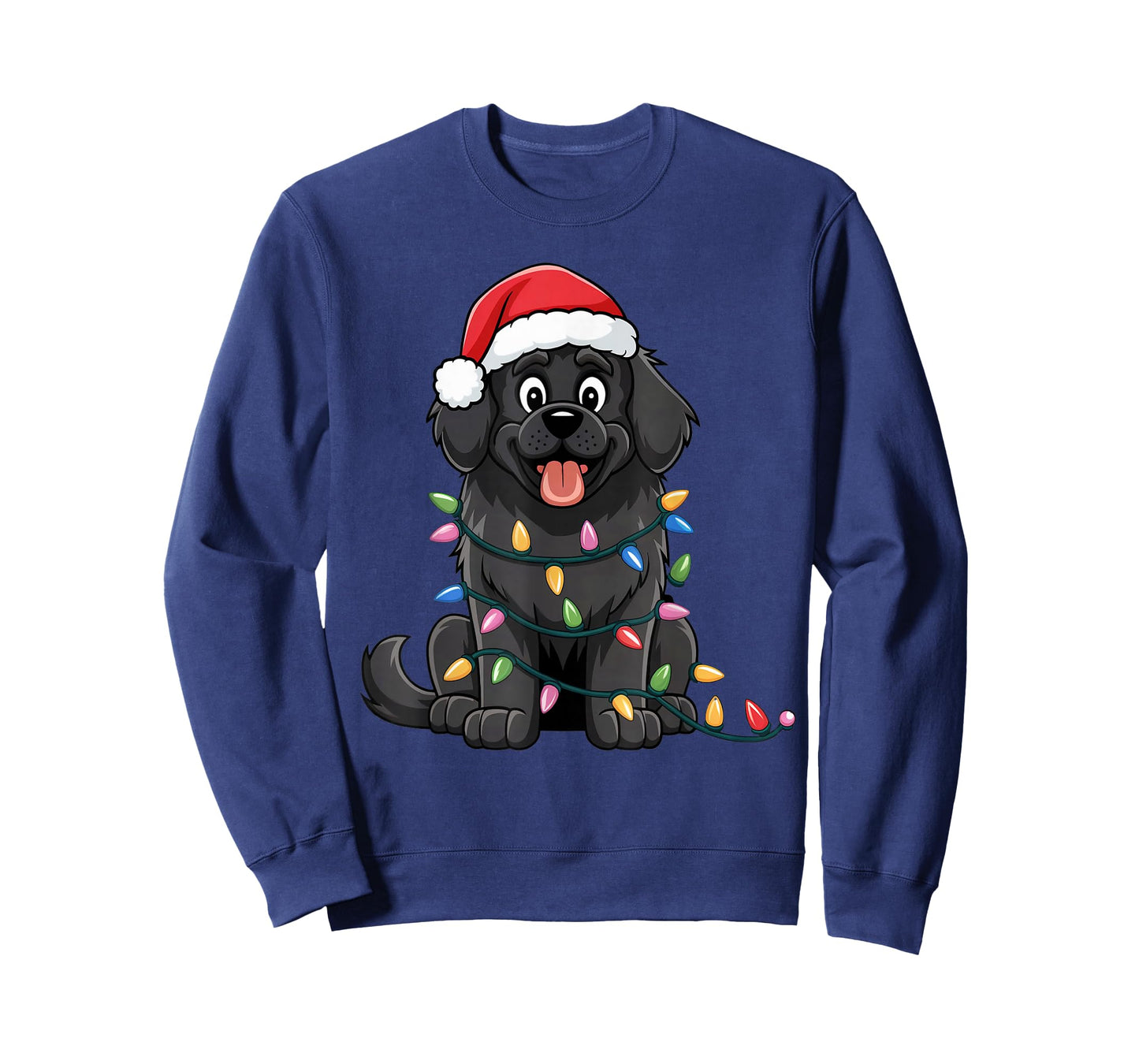 Newfoundland Christmas Lights Xmas Dogs Gifts for Men Women T-Shirt