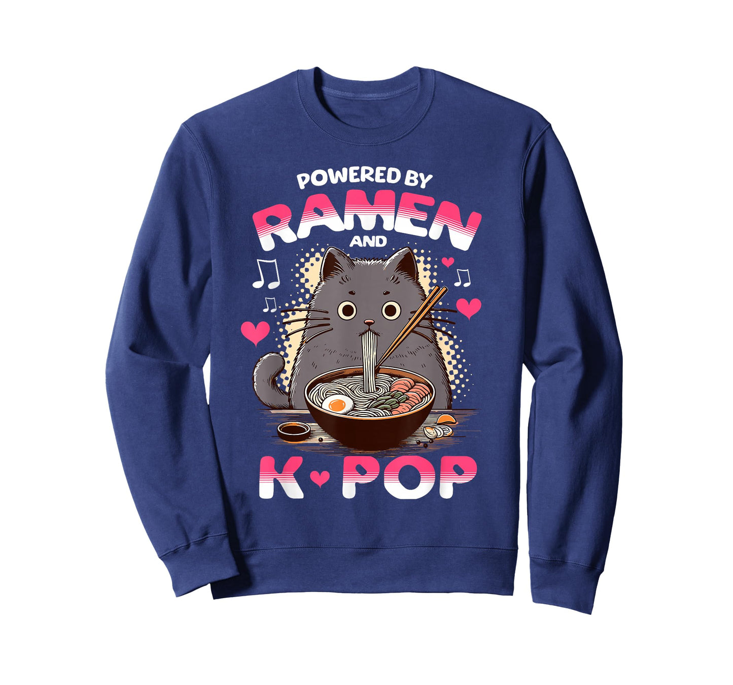 Powered by Ramen and K Pop Funny Anime Korean Music Manga T-Shirt