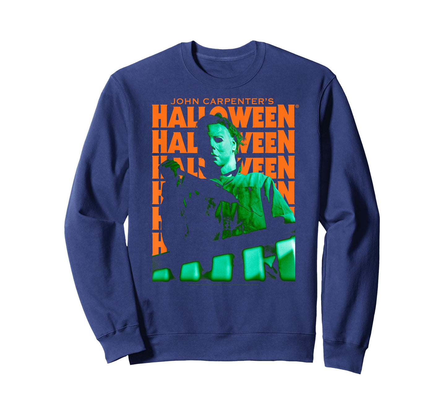 Halloween Repeating Logo Green and Orange Horror Movie T-Shirt