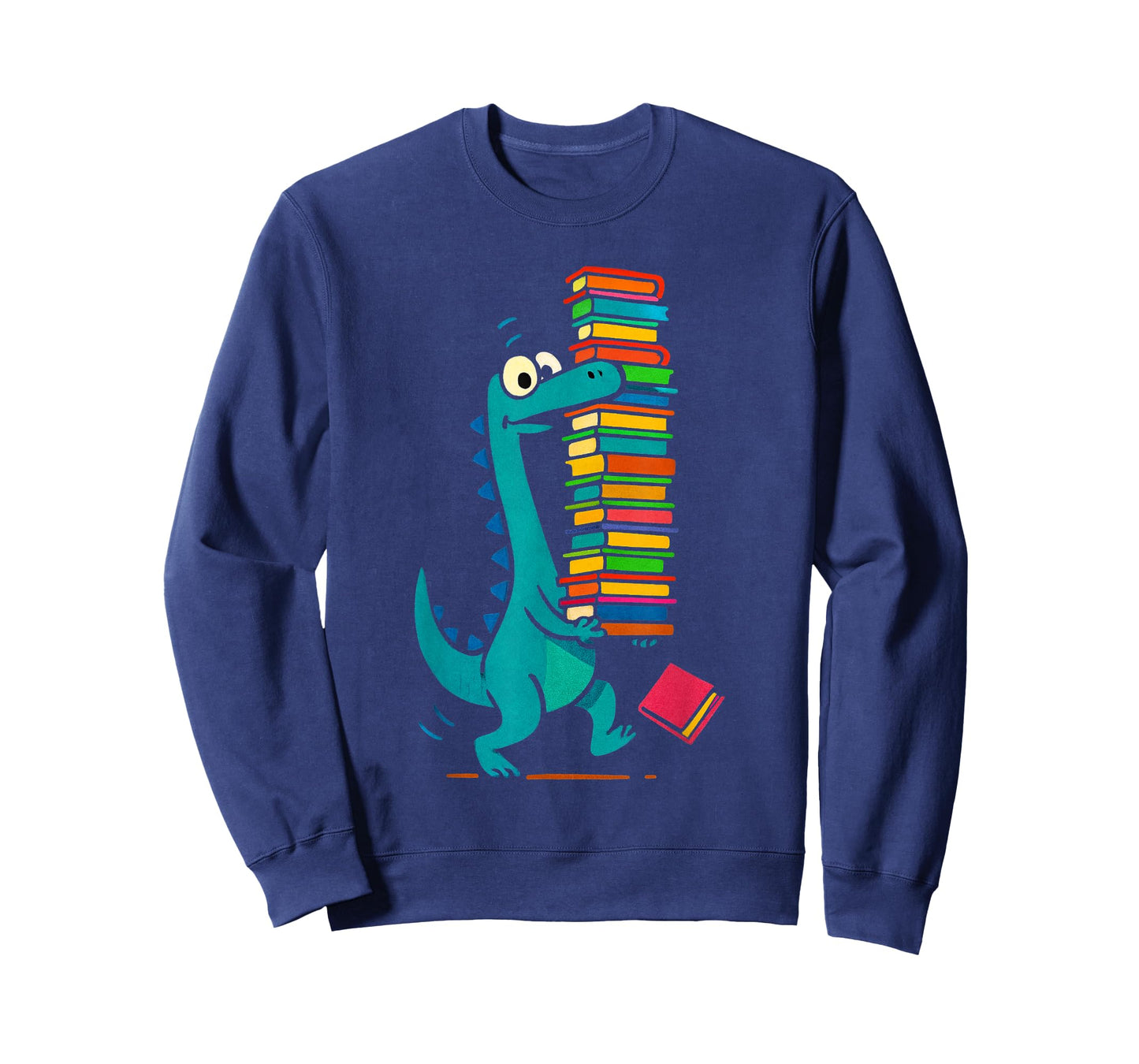 Reading Dinosaur Dino Book Lover Cute Prehistoric Bookworm T-Shirt