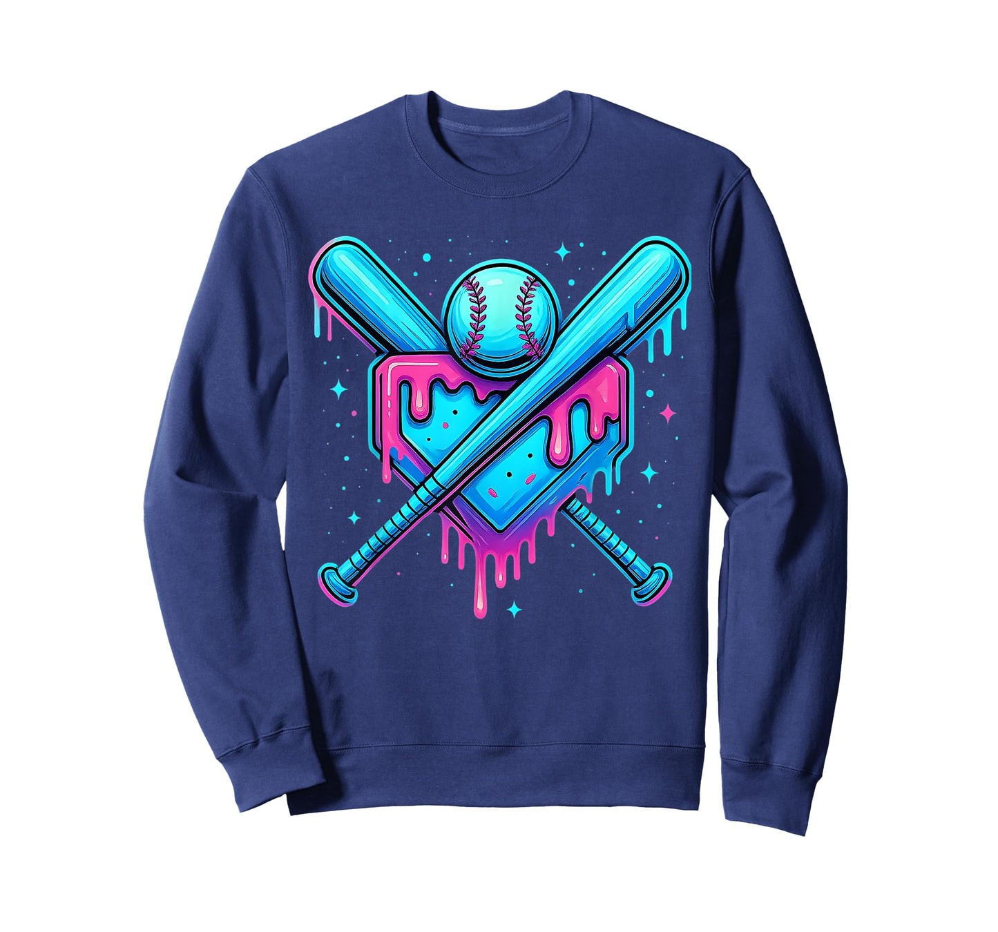 Baseball Home Plate Dripping Ice Cream Drip Youth Boys T-Shirt