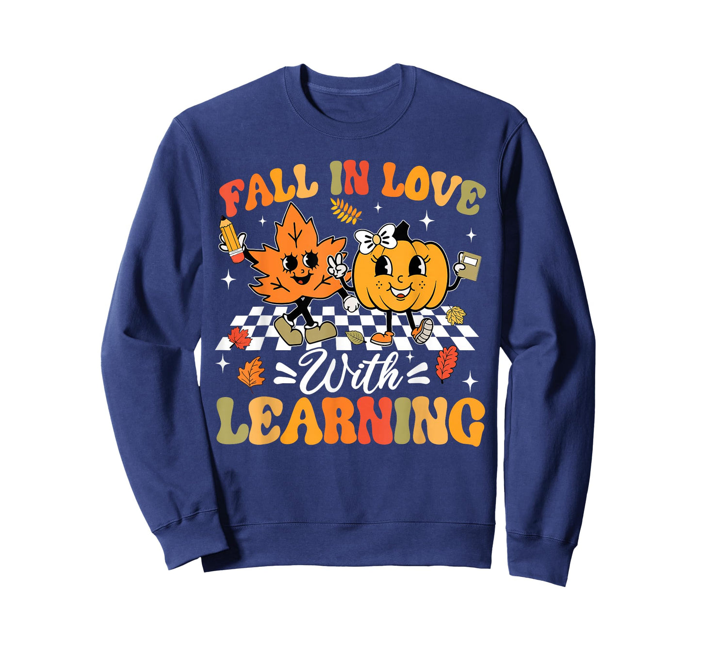 Fall In Love With Learning Fall Teacher Thanksgiving Retro T-Shirt