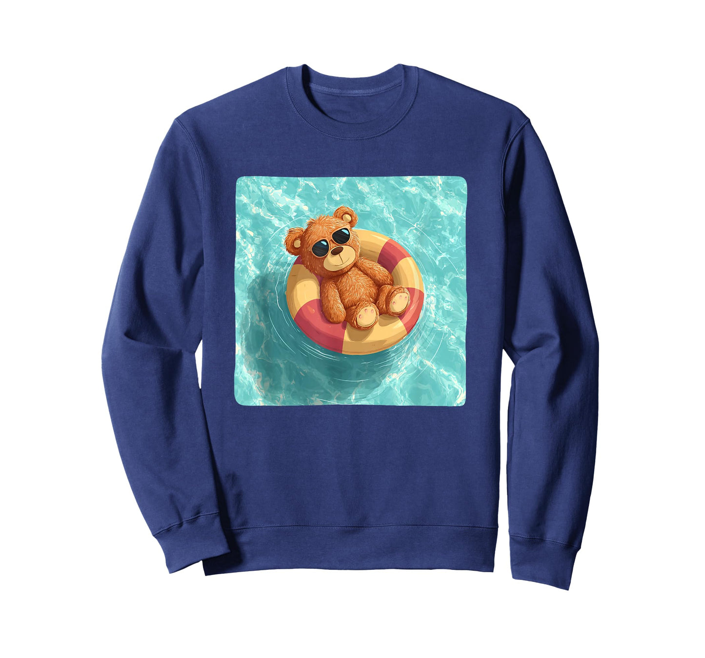 Funny Teddy Bear in Pool Ring for Vacation Lovers T-Shirt
