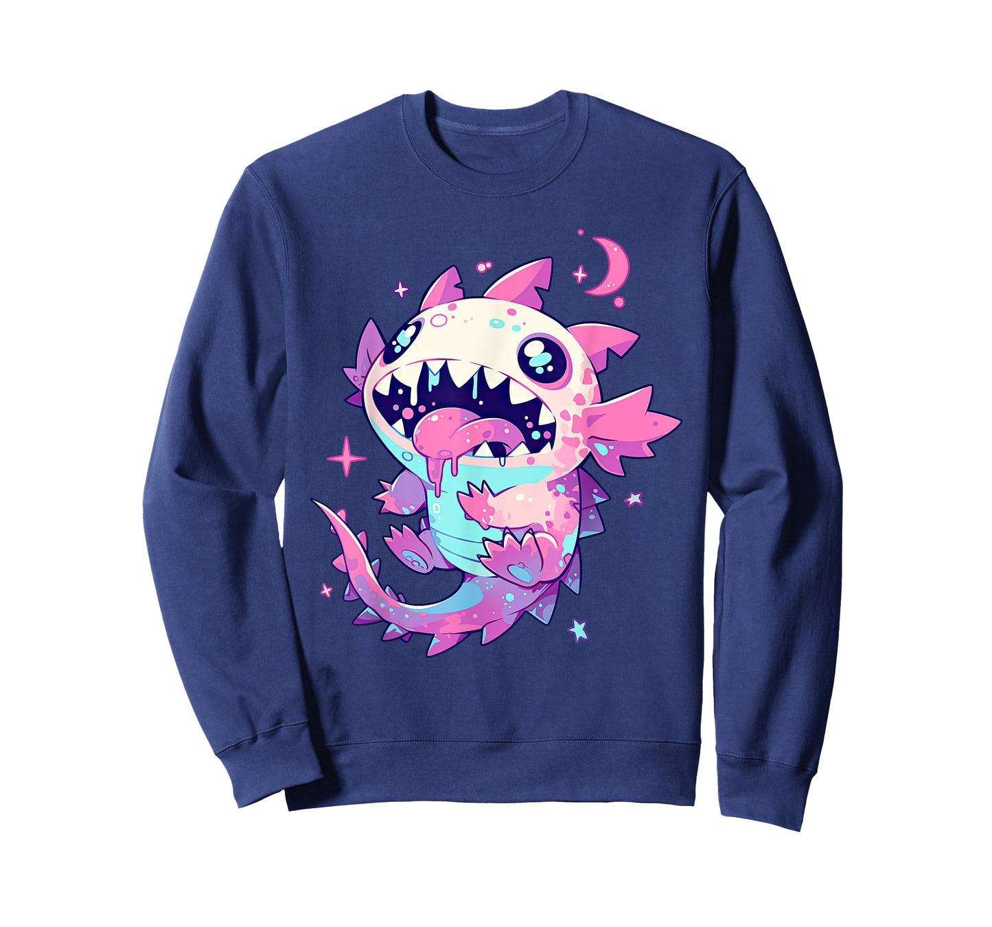 Kawaii Pastel Goth Creepy Cute Pink Zombie Axolotl T-Shirt