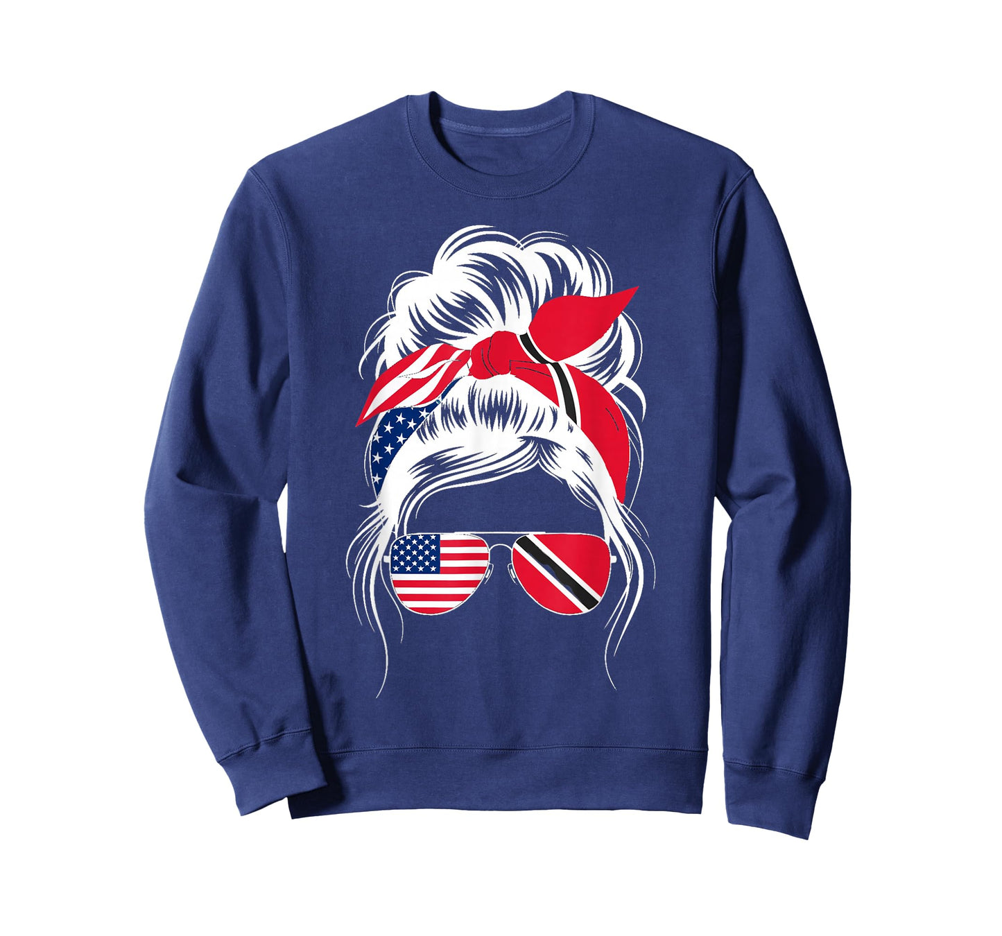 Messy Hair American Trinidad And Tobago Flag Trinidadian T-Shirt