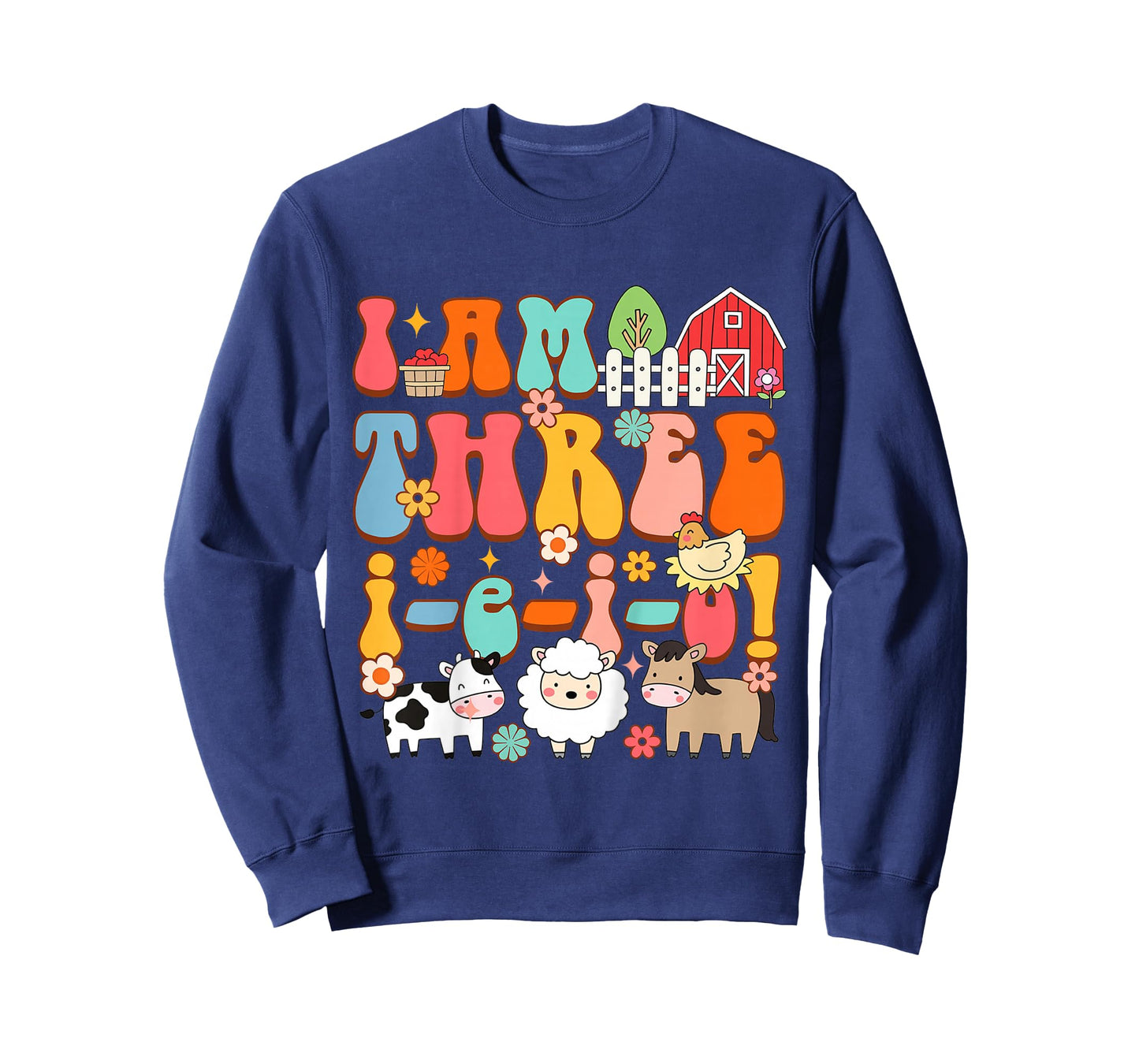 Kids 3rd Birthday Farm Life Farmer Third Bday I'm Three-i-e-i-o T-Shirt