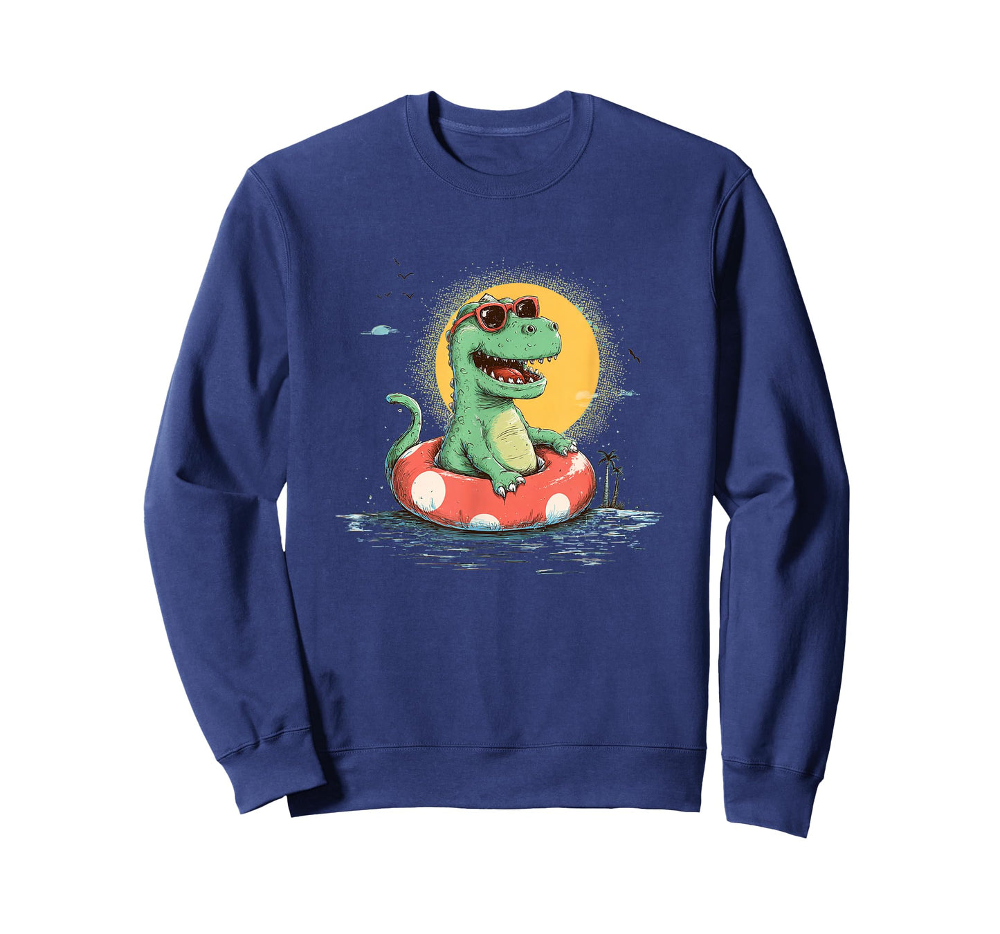 Holiday Dinosaur in Dotted Pool Ring for Boys and Girls T-Shirt