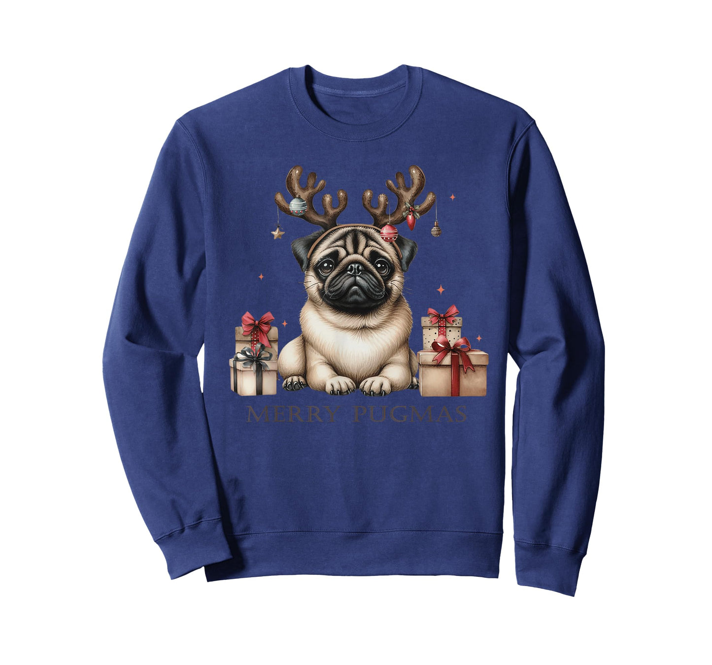 Funny Pug Merry Pugmas Xmas Dogs PugsLove Boys Girls Kids T-Shirt