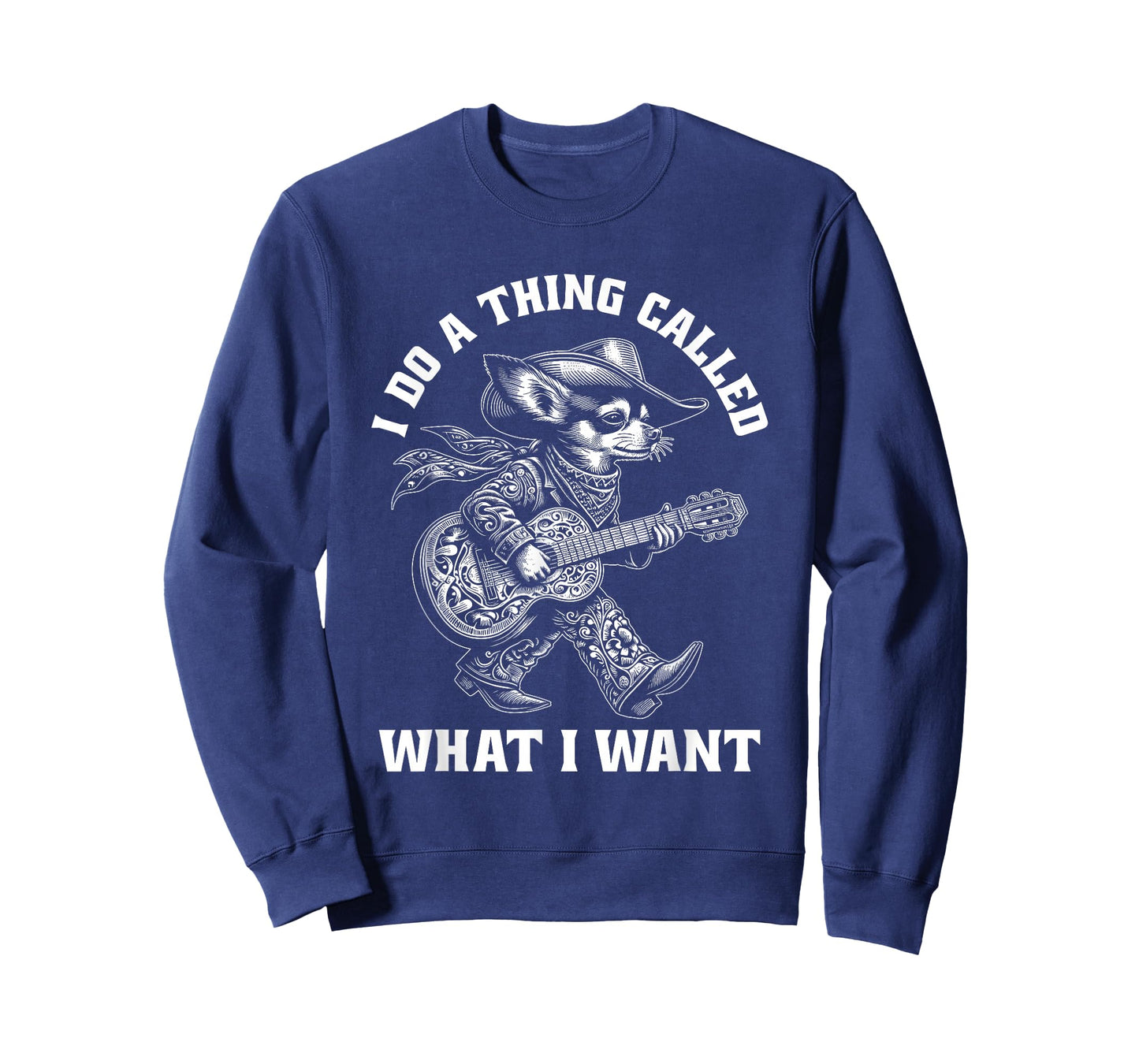 Retro Cowboy Chihuahua Guitar Funny Western Country Music T-Shirt