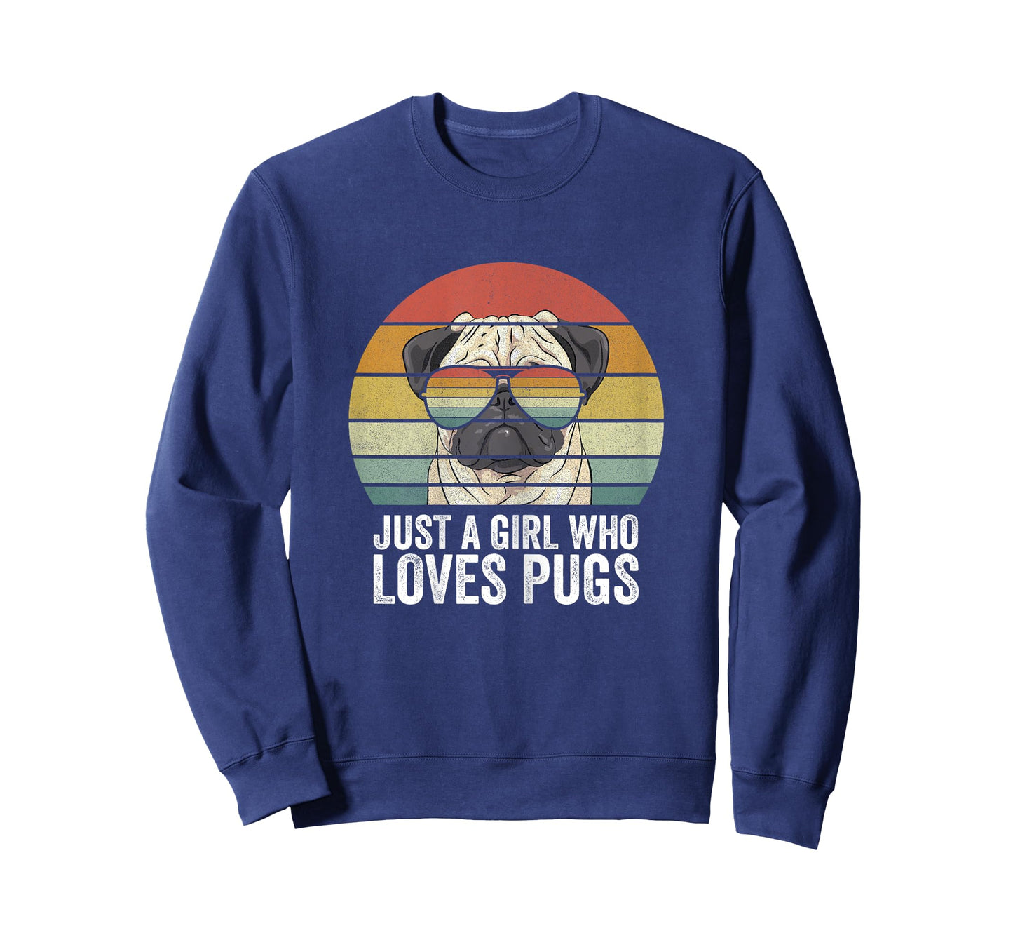 Retro Just A Girl Who Loves Pugs Shirt Funny Pug Dog Gifts T-Shirt
