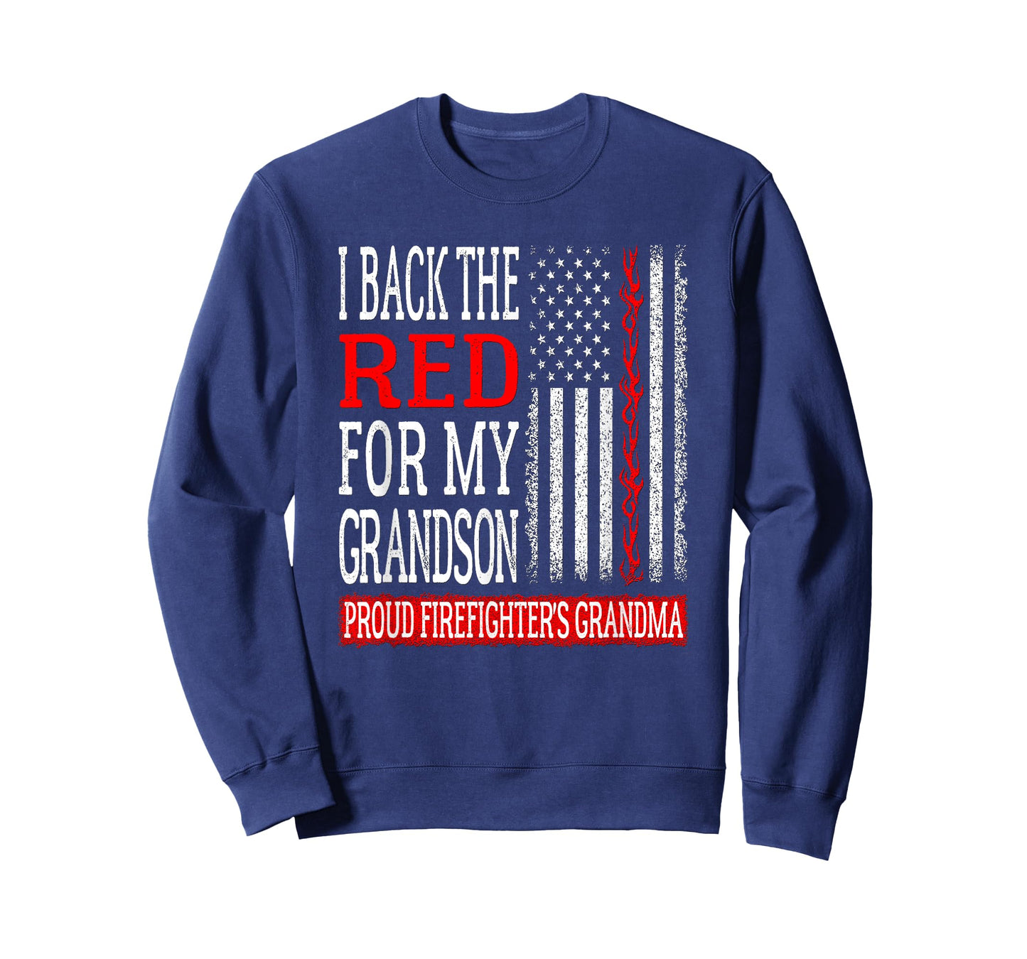 I Back The Red For My Grandson Firefighter's Grandma Family T-Shirt