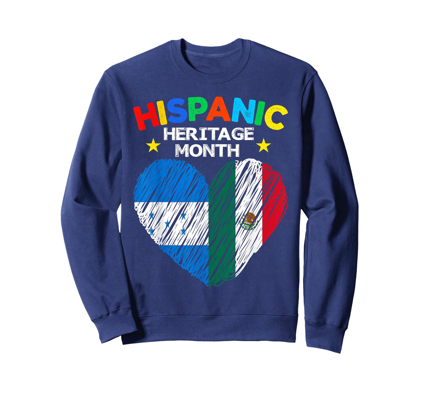 Honduras Mexico Flag Heart Latin Hispanic Heritage Month T-Shirt