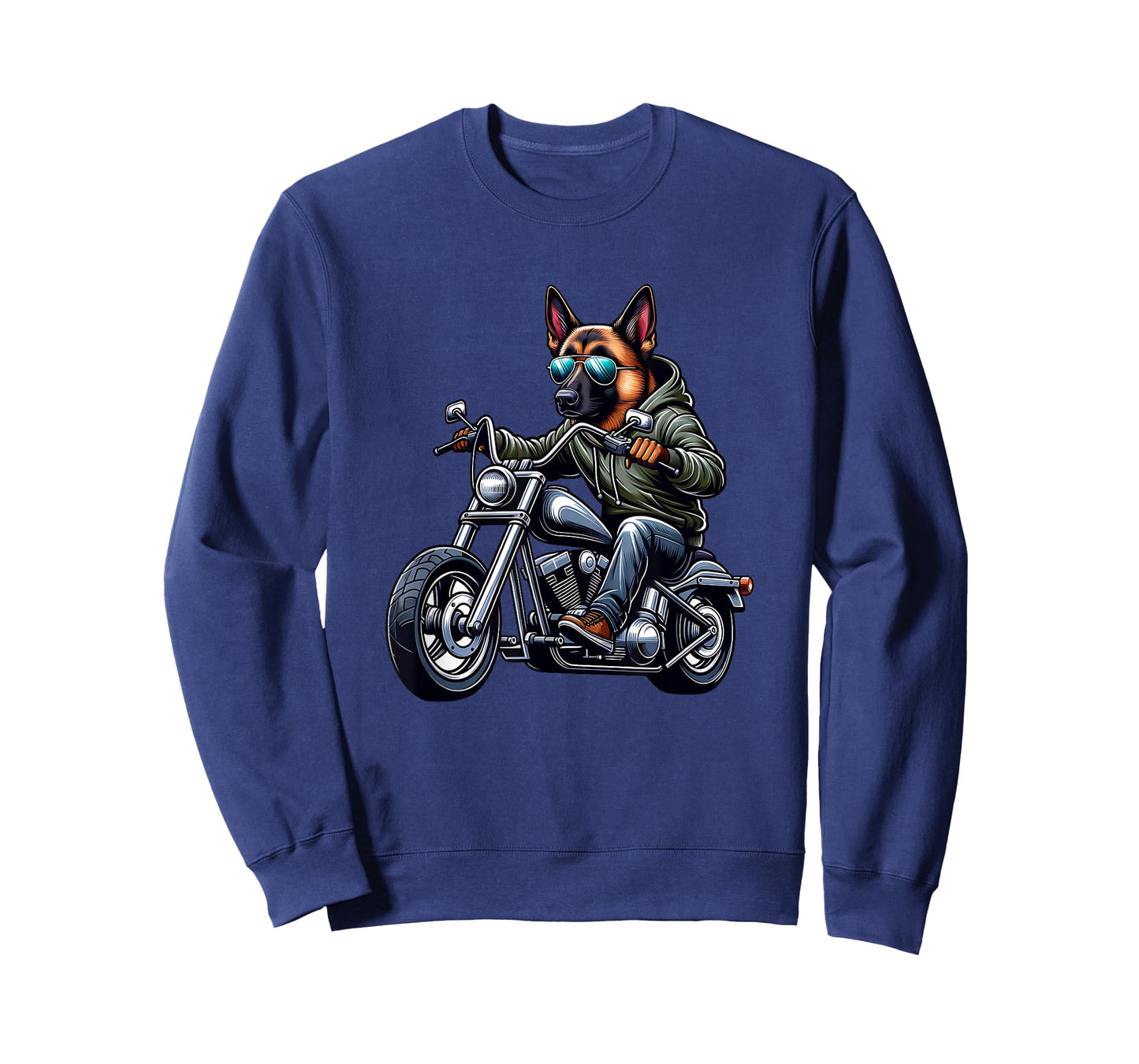 German Shepherd Riding Motorcycle T-Shirt