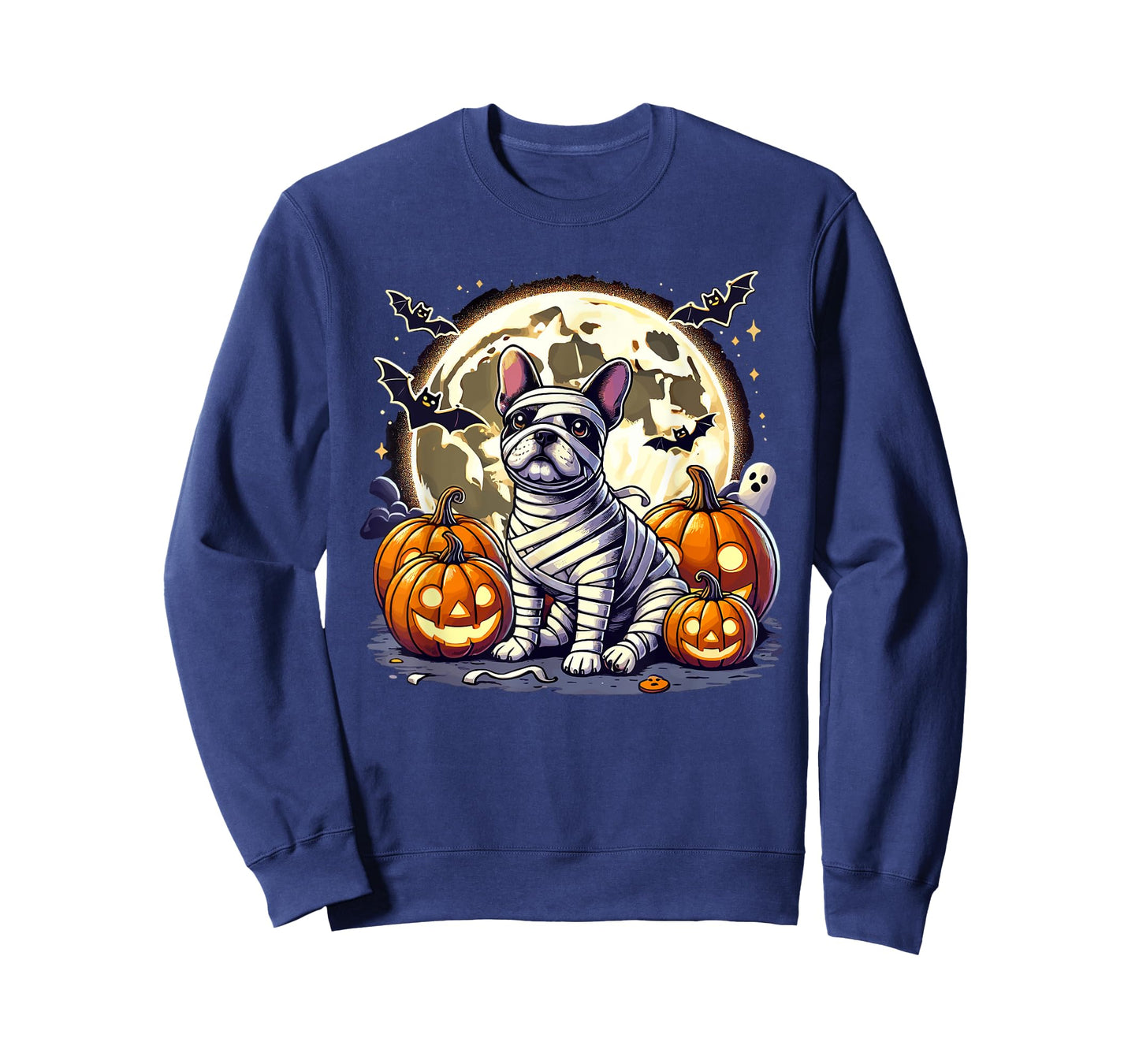 Halloween French Bulldog Mummy Cute Spooky Dog Design T-Shirt