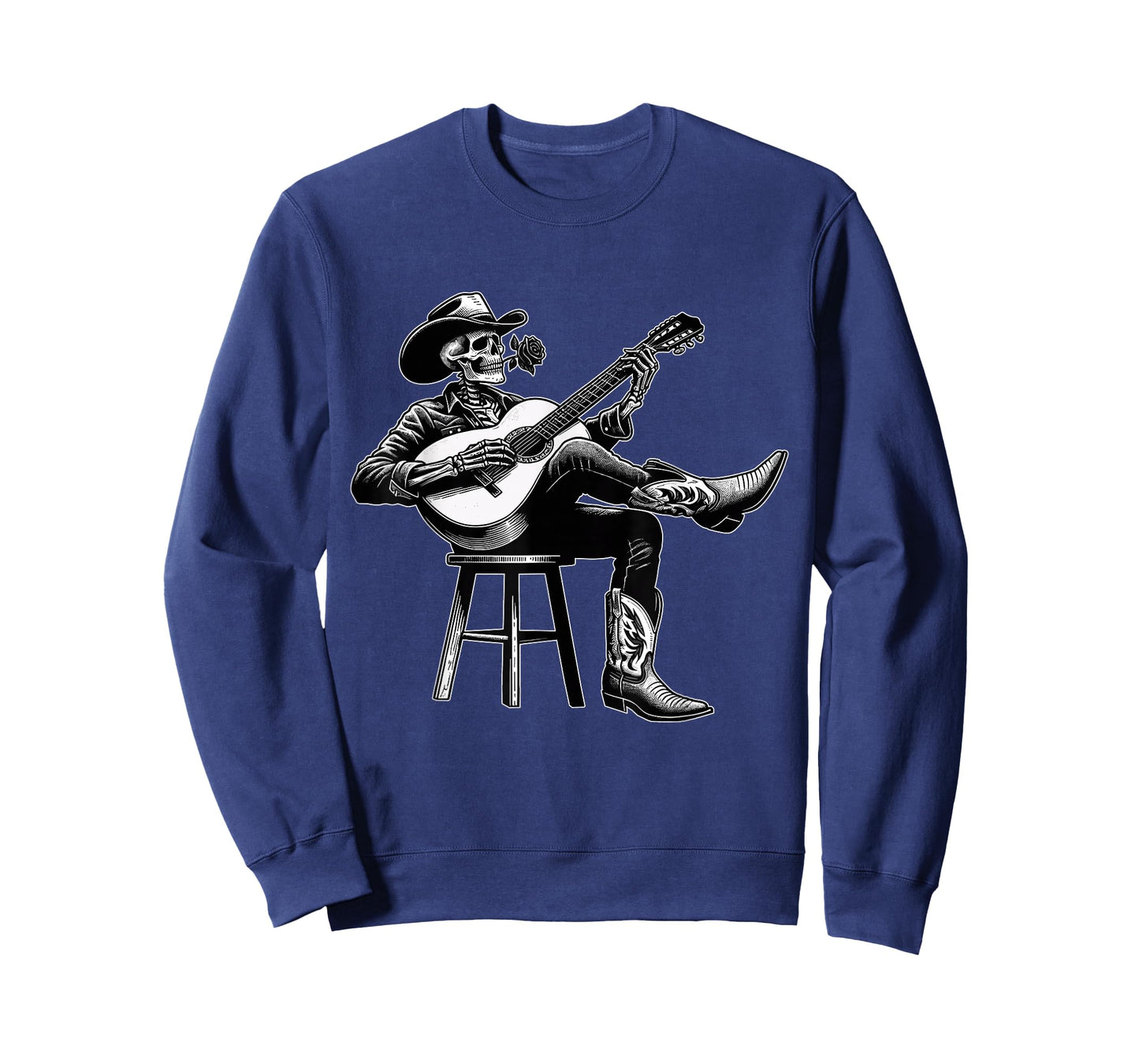 Skeleton Cowboy Rose Guitar Country Music Western Gothic T-Shirt