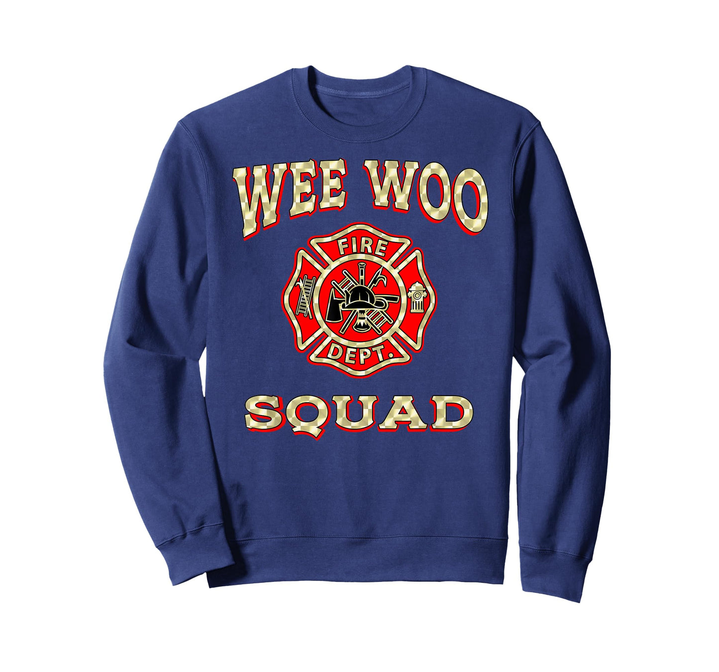 Wee WOO Squad Funny Firefighter Badge Marshal Fire Truck T-Shirt