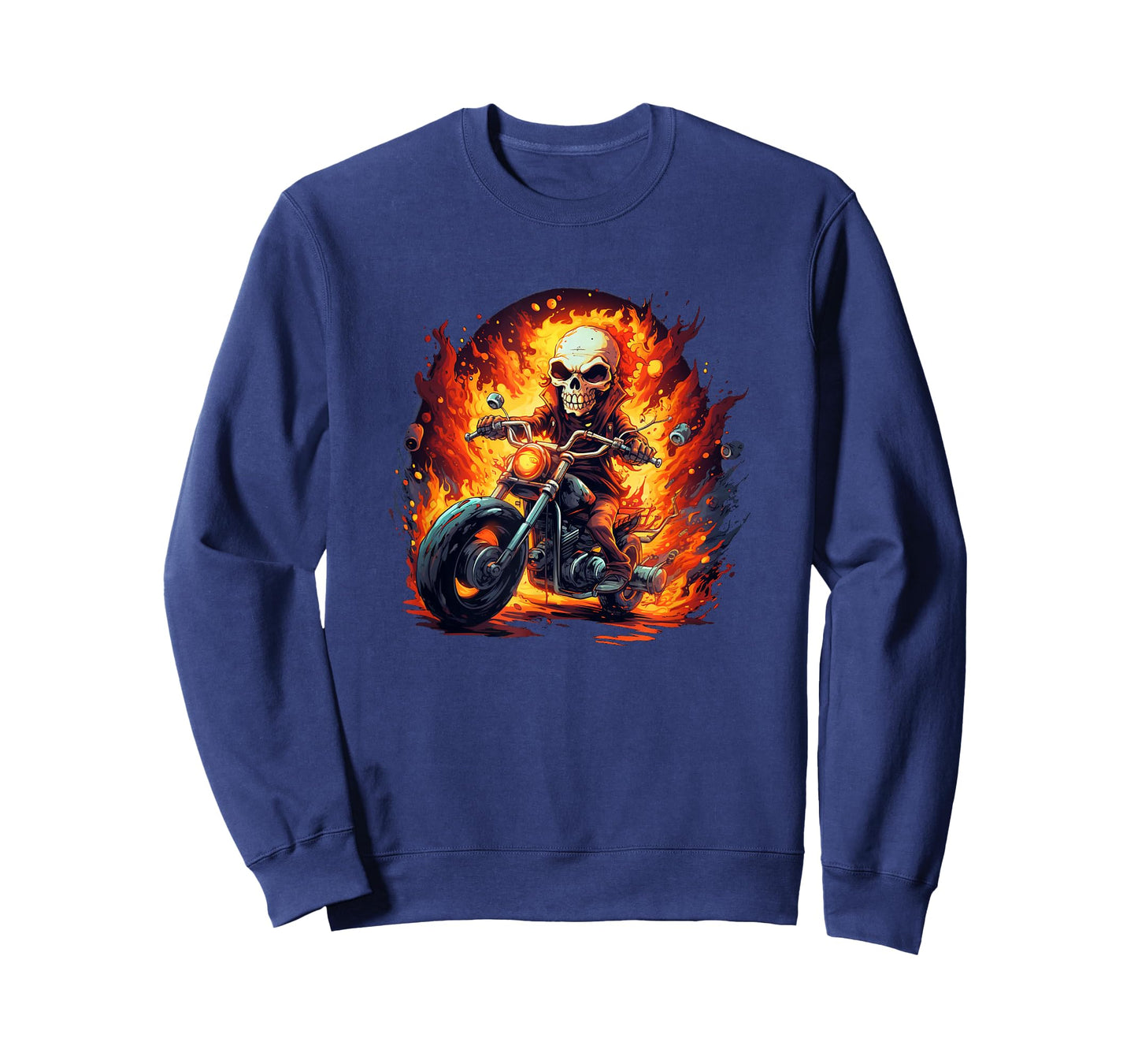 Nice Motorcycle Flames for Skull and Skeleton Lovers T-Shirt