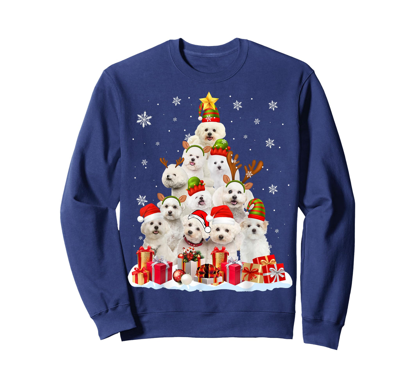 Funny Bichon Frise Christmas Tree Funny Dog Lover Gifts T-Shirt for Men Women Girls Kids