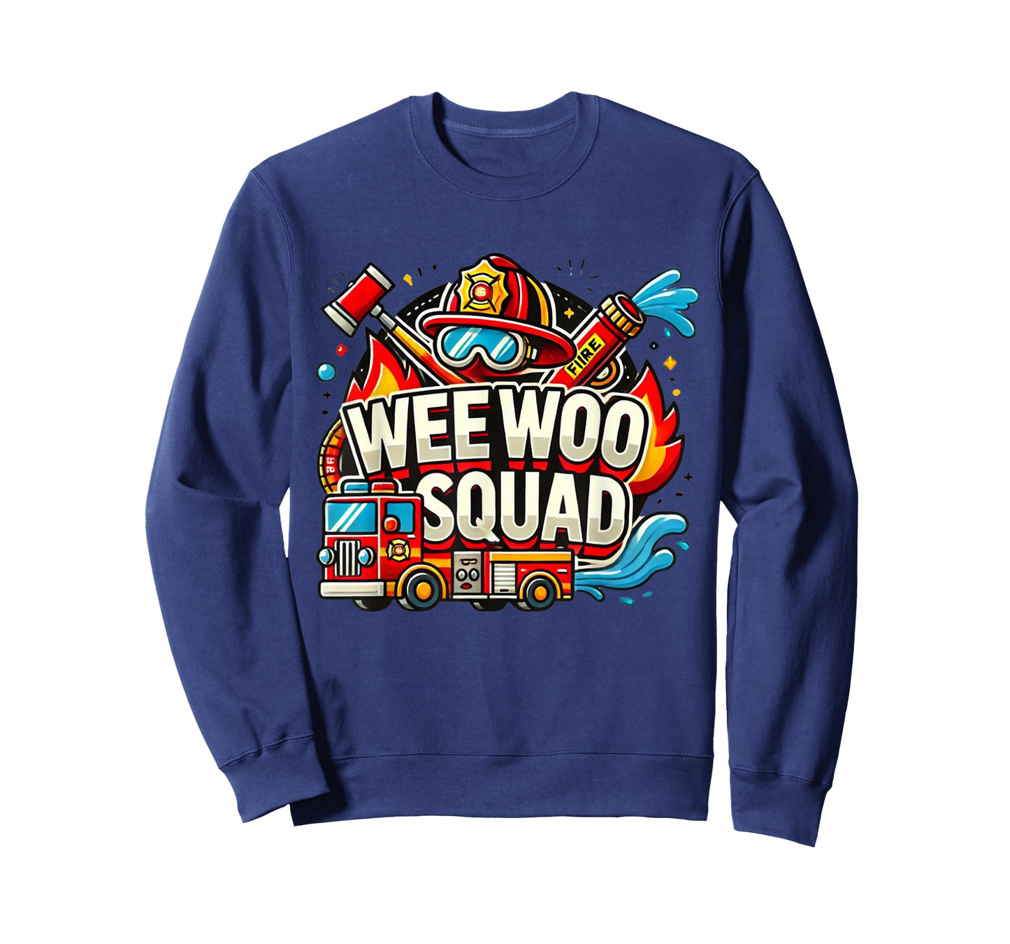 Funny Wee Woo Squad Fire Truck Design for Kids and Adults T-Shirt