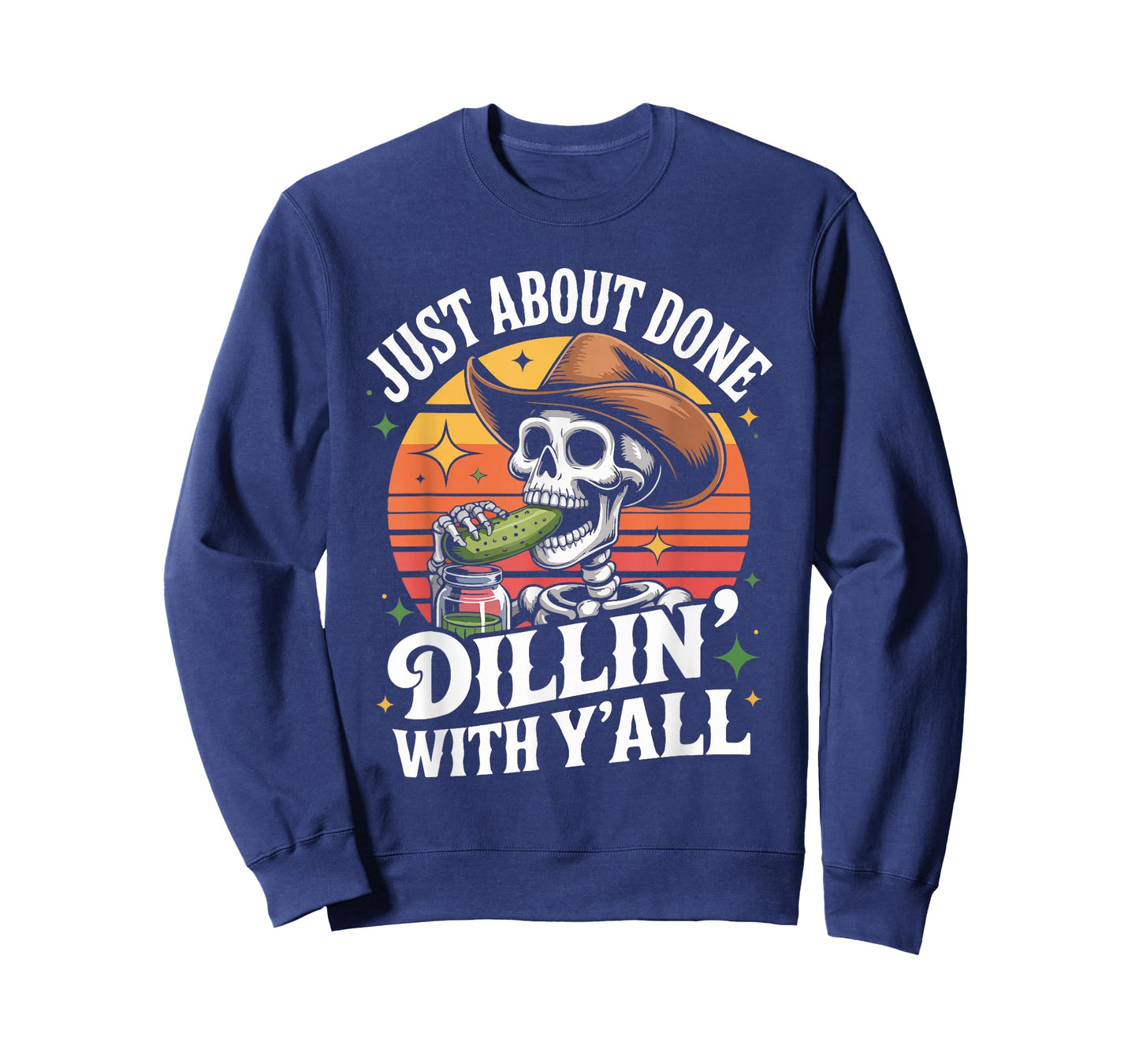 Just About Done Dill Pickle Skeleton Cowboy T-Shirt