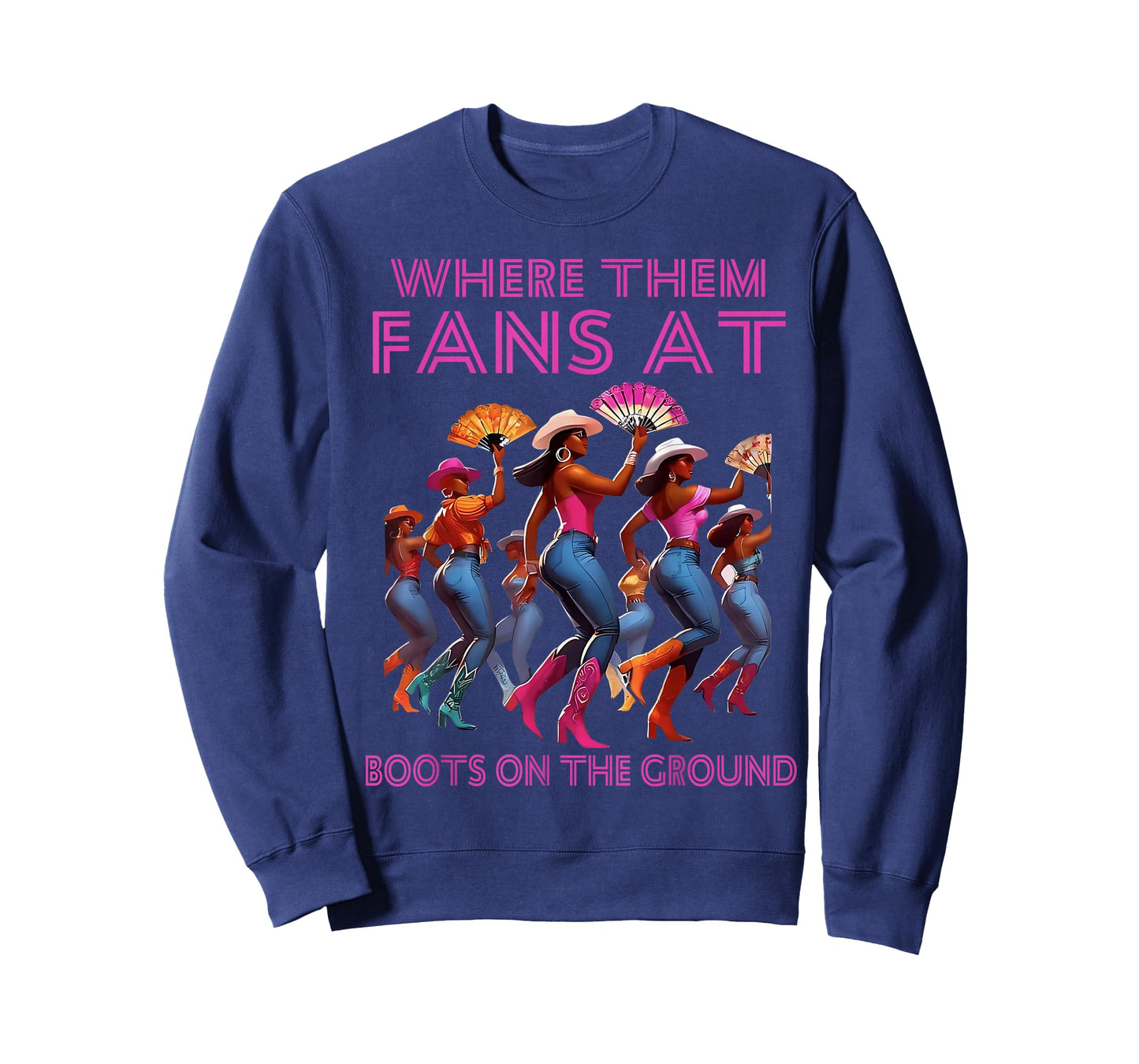 Where Them Fans At Funny Boots On The Ground Linedance Girls T-Shirt