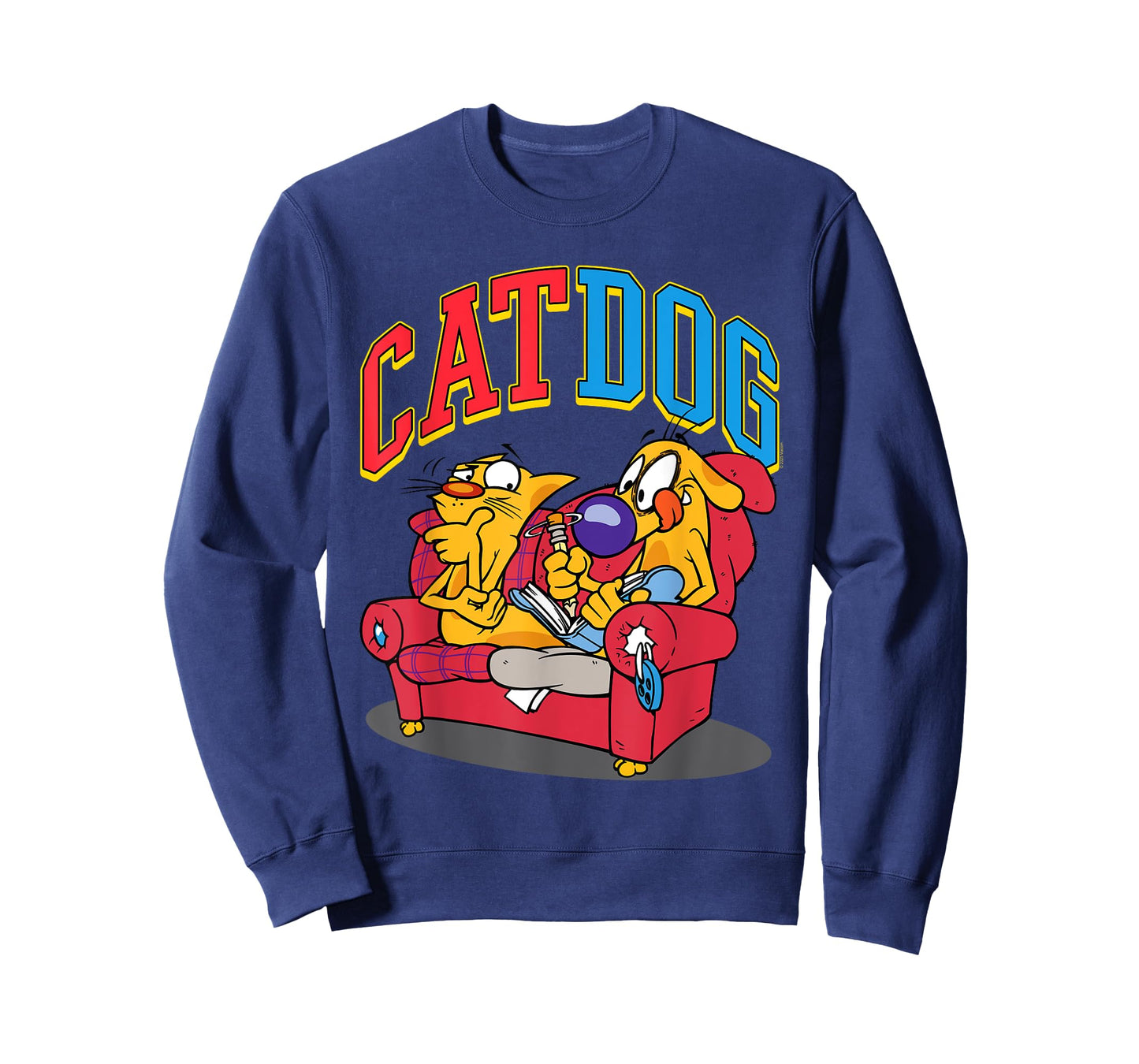 Catdog Hanging Out Retro Cartoon T-Shirt for Men Women Girls Kids