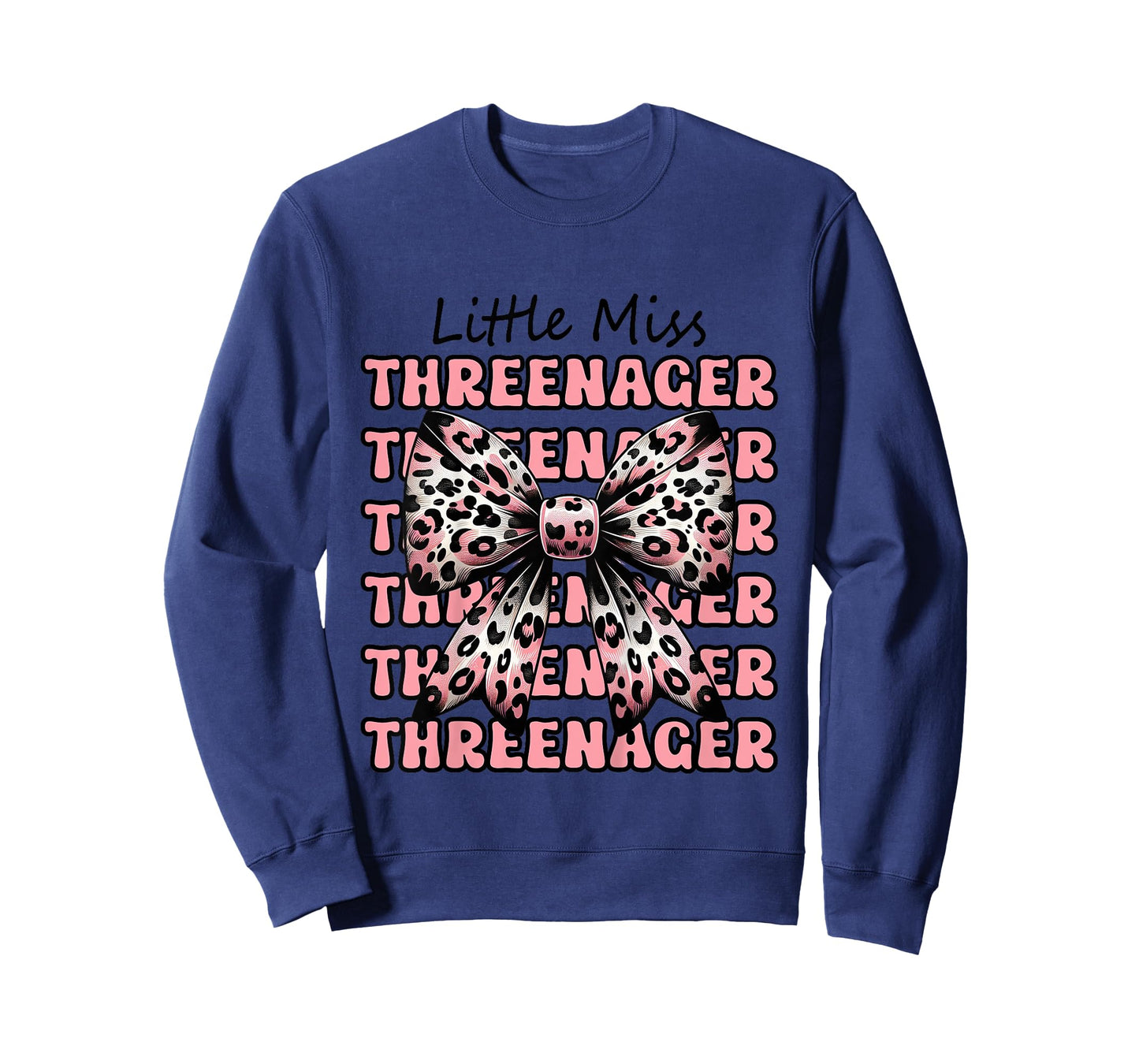 Kids Little Miss Threenager Coquette Bow Birthday 3 Years T-Shirt
