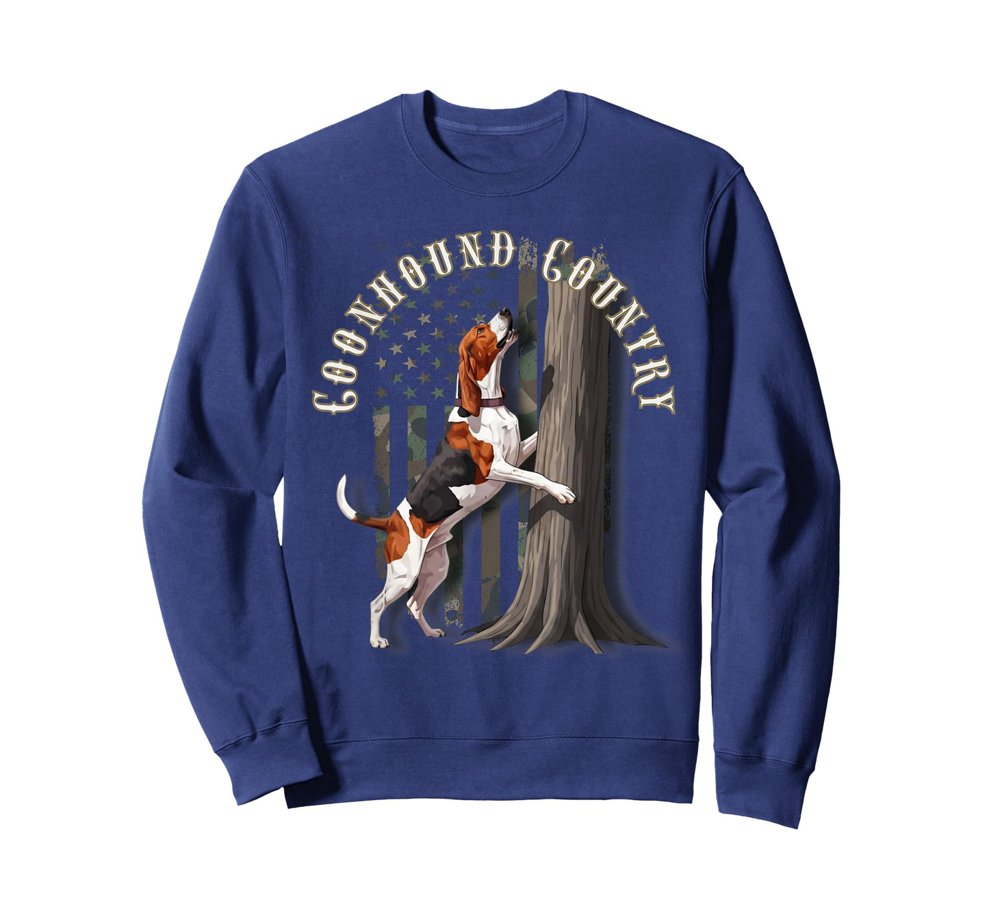 Camo Flag Treeing Walker Coonhound Dog: Coonhound Country T-Shirt