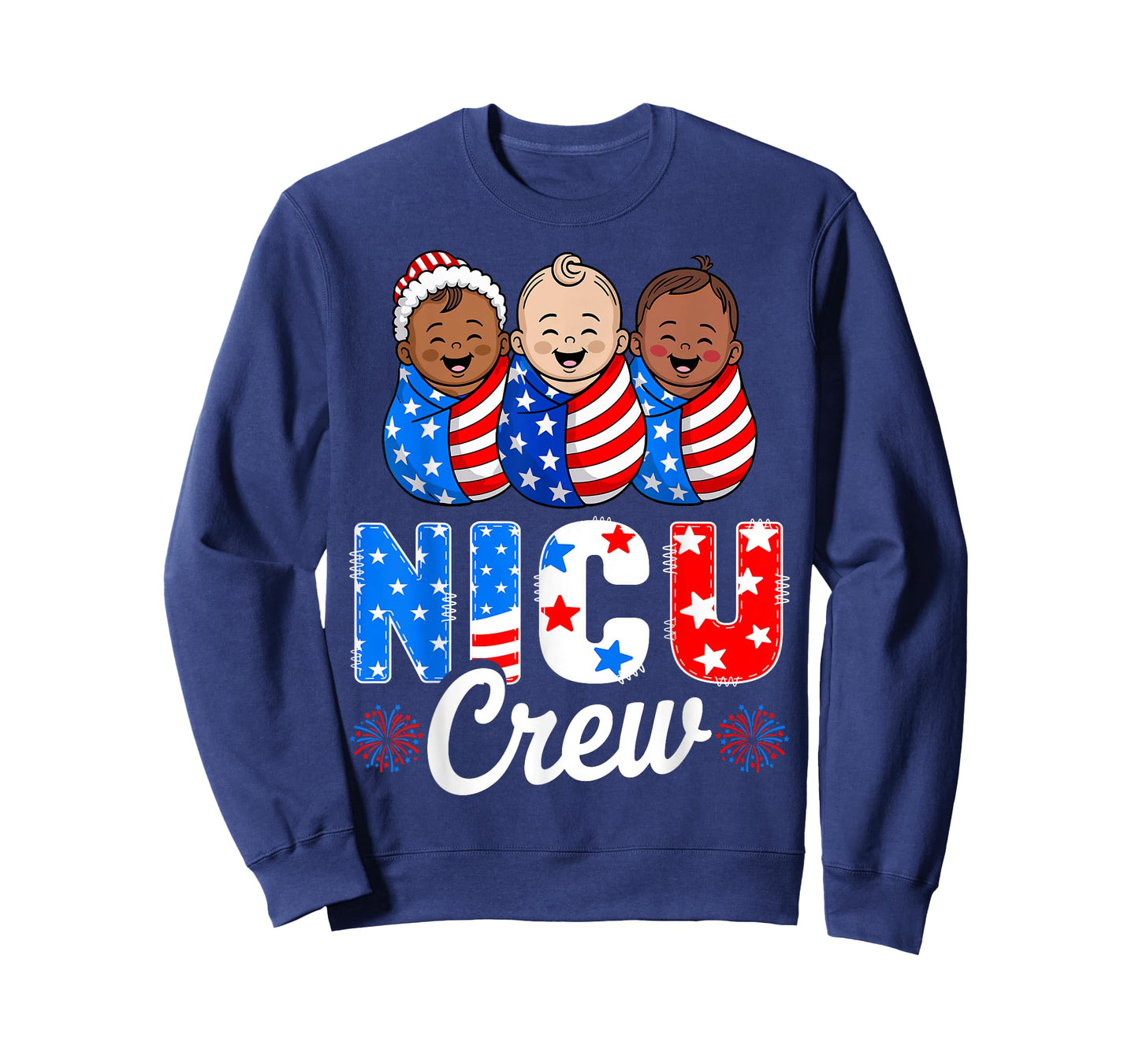 USA Flag American Patriotic NICU Nurse Crew 4th of July T-Shirt