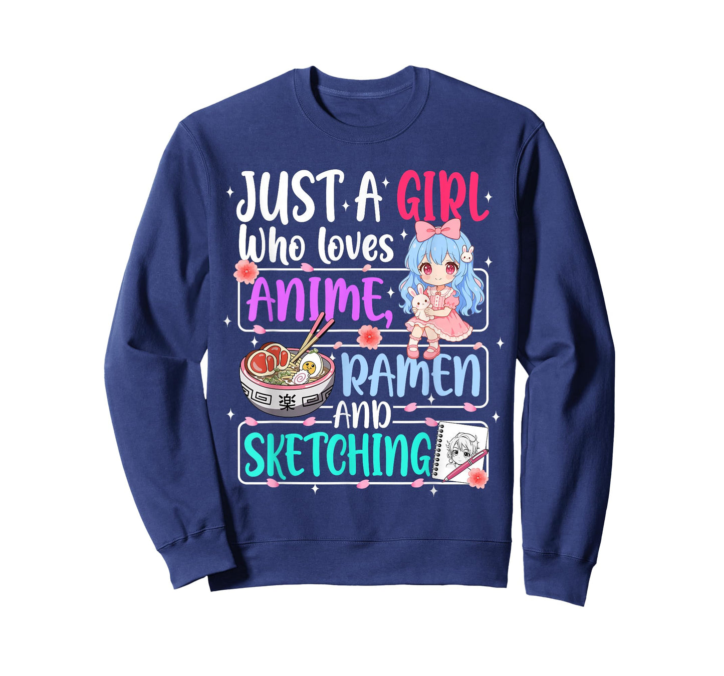 Just A Girl Who Loves Anime Ramen Sketching Japan Anime T-Shirt