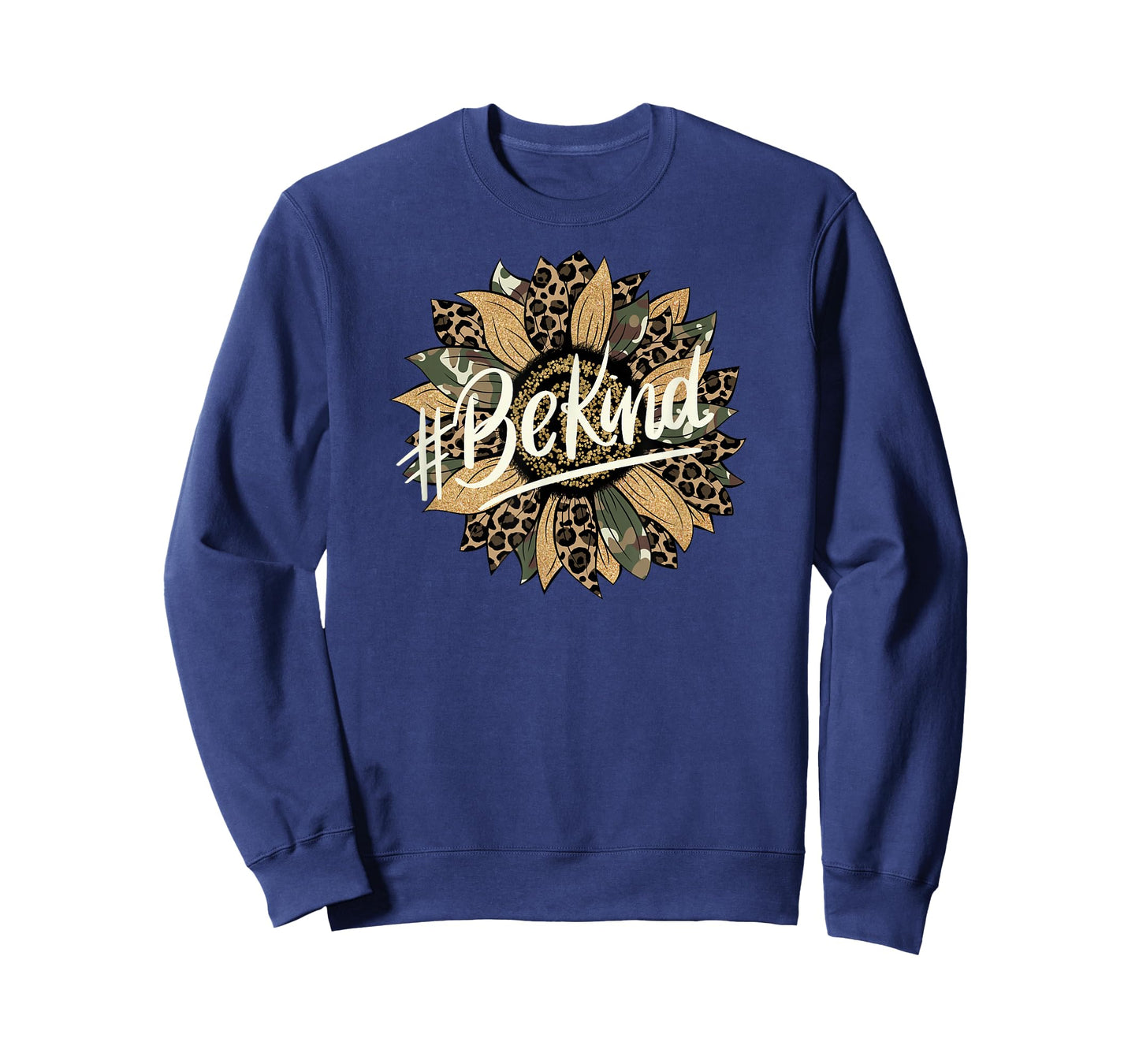 CAMO AND LEOPARD PRINT SUNFLOWER BE KIND T-Shirt