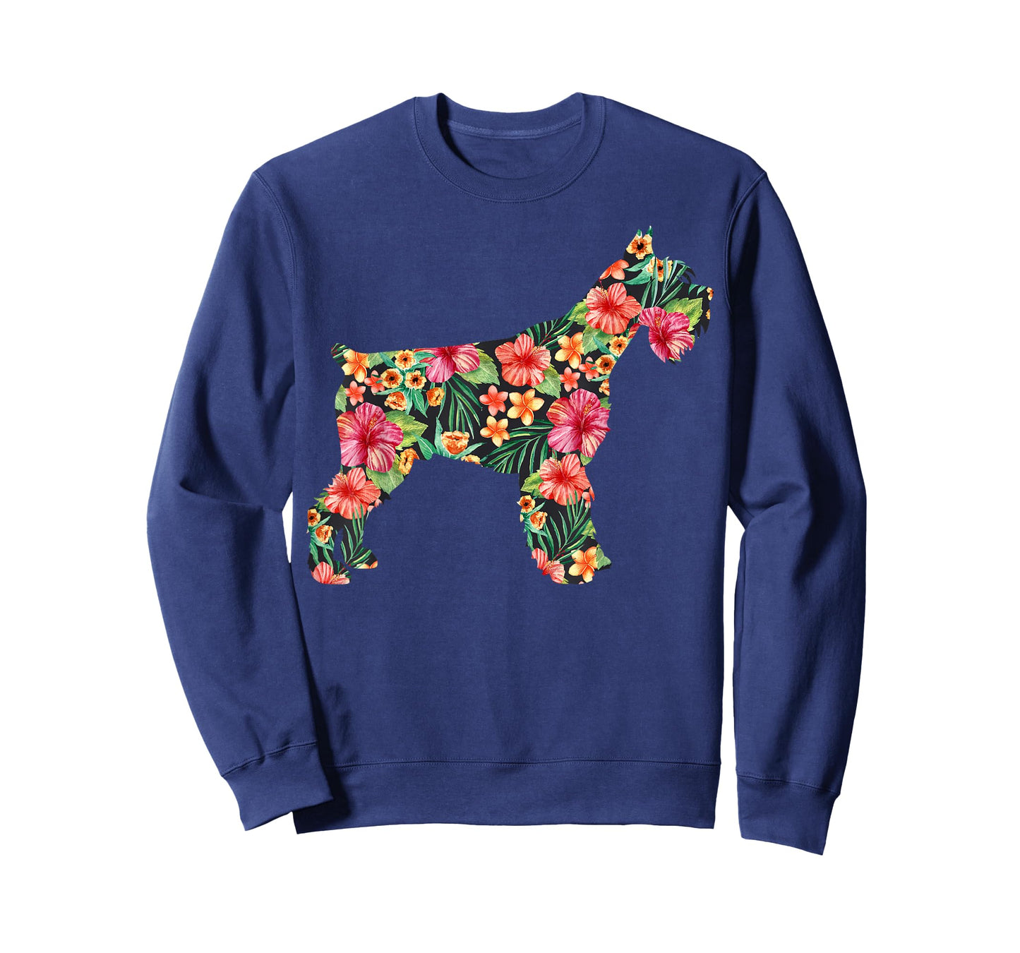 Schnauzer Flower Funny Dog Silhouette Floral Gifts Women T-Shirt