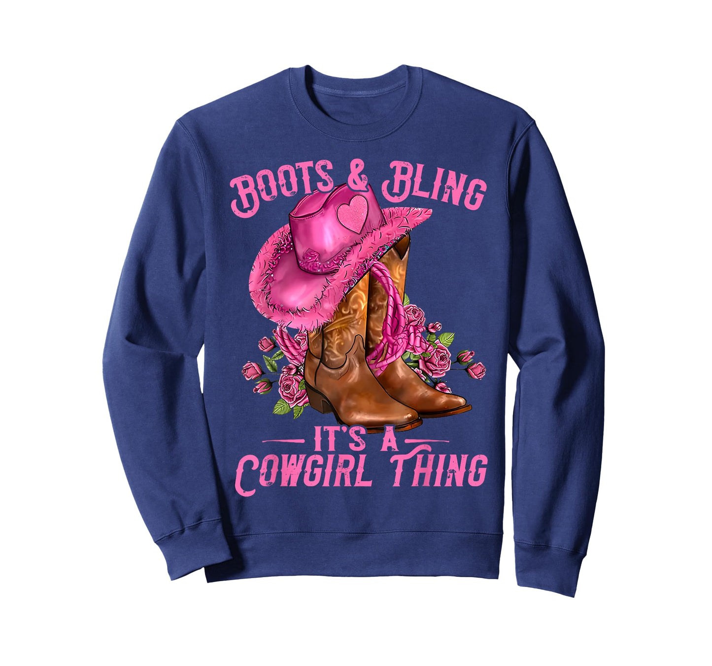 Western Rodeo Cowgirls Boots and Bling It's A Cowgirl Thing T-Shirt