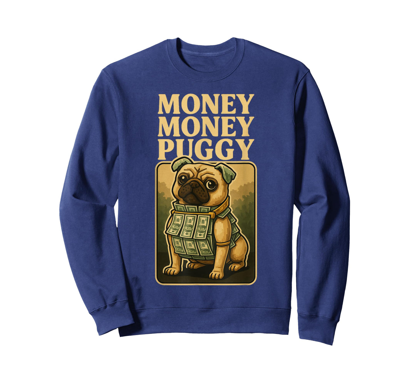 Money Money Puggy - Funny Dog Pug Brainrot Meme Teen Kids T-Shirt